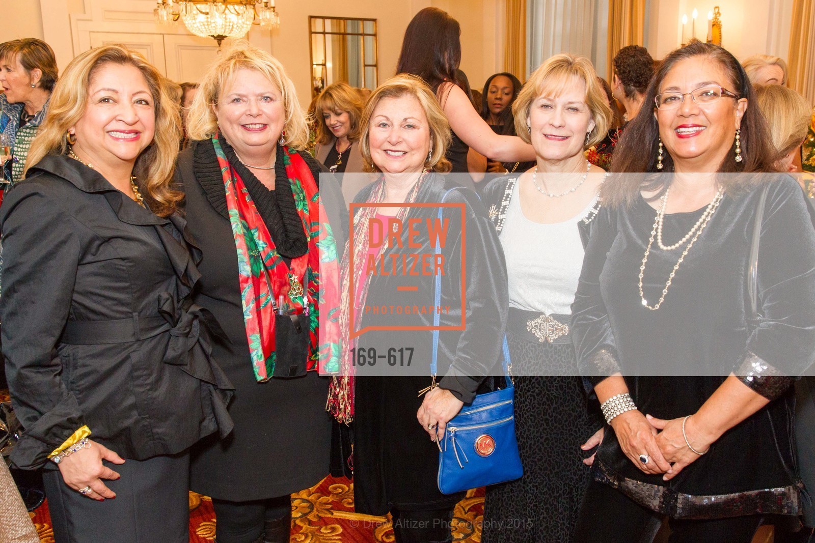 Angela Lewis, Sally Enea, Geri Goodell, Lee Ann Erickson, Chrissy Robbins, Boy's & Girls' Towns of Italy Holiday Luncheon, The Olympic Club. 524 Post Street, December 3rd, 2015,Drew Altizer, Drew Altizer Photography, full-service event agency, private events, San Francisco photographer, photographer California