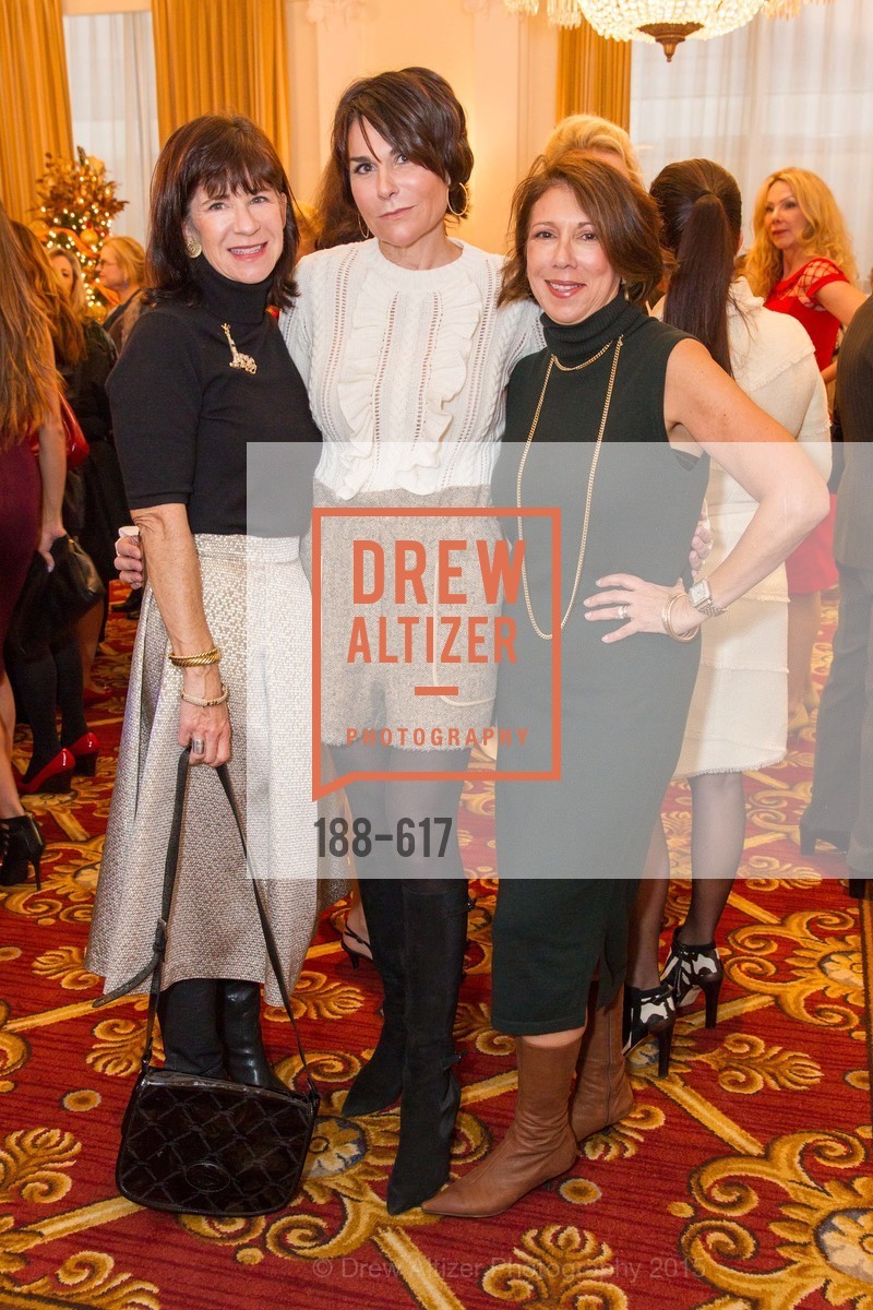 Pam McBain, Debbi DiMaggio, Cynthia Karasik, Boy's & Girls' Towns of Italy Holiday Luncheon, The Olympic Club. 524 Post Street, December 3rd, 2015, Photo #188-617 Pam McBain, Debbi DiMaggio, Cynthia Karasik, Photo #188-617