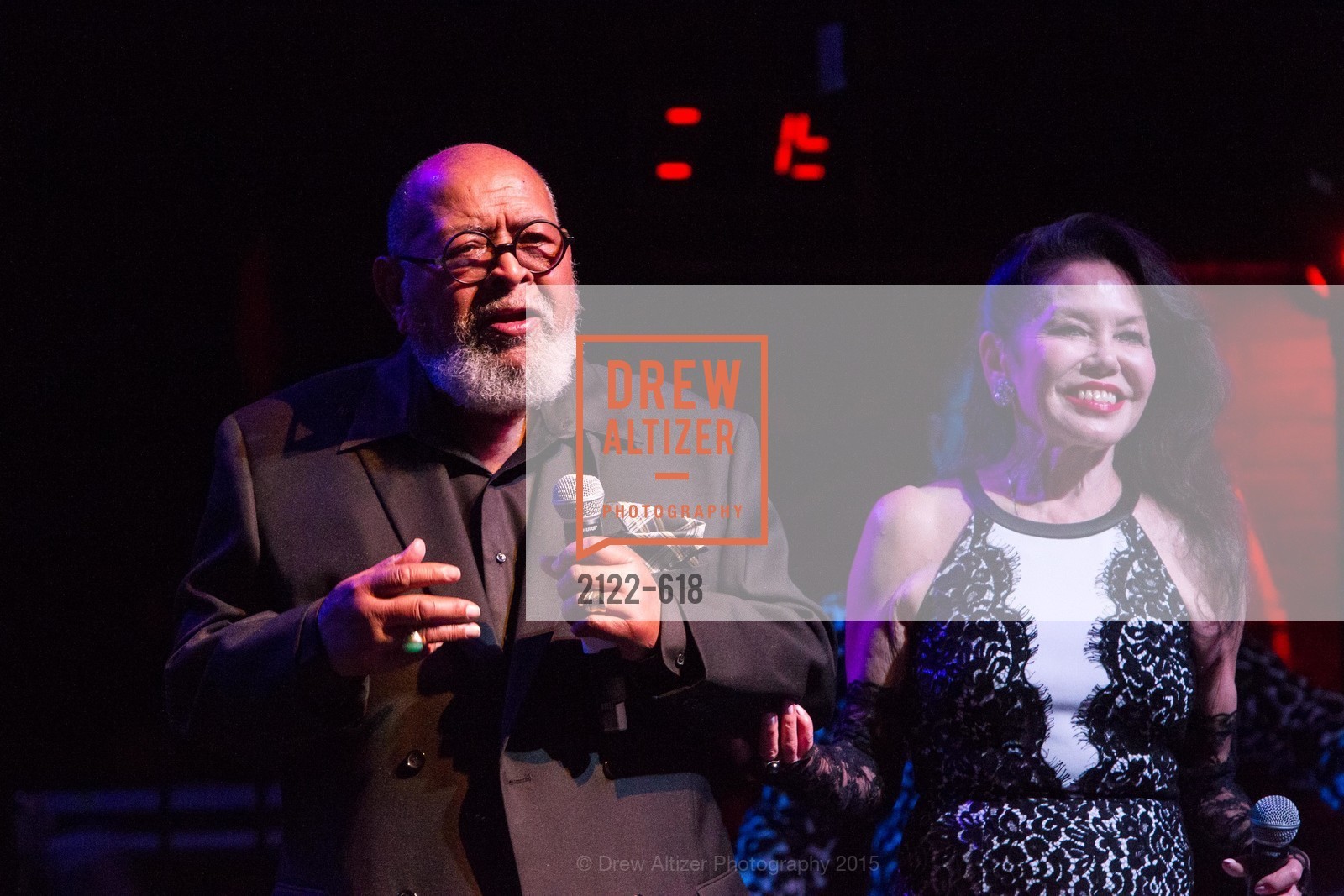 Cecil Williams, Janice Mirkitani, GLIDE’s Annual Holiday Jam: Love Matters, The Warfield Theatre. 982 Market, December 3rd, 2015, Photo #2122-618 Cecil Williams, Janice Mirkitani, Photo #2122-618