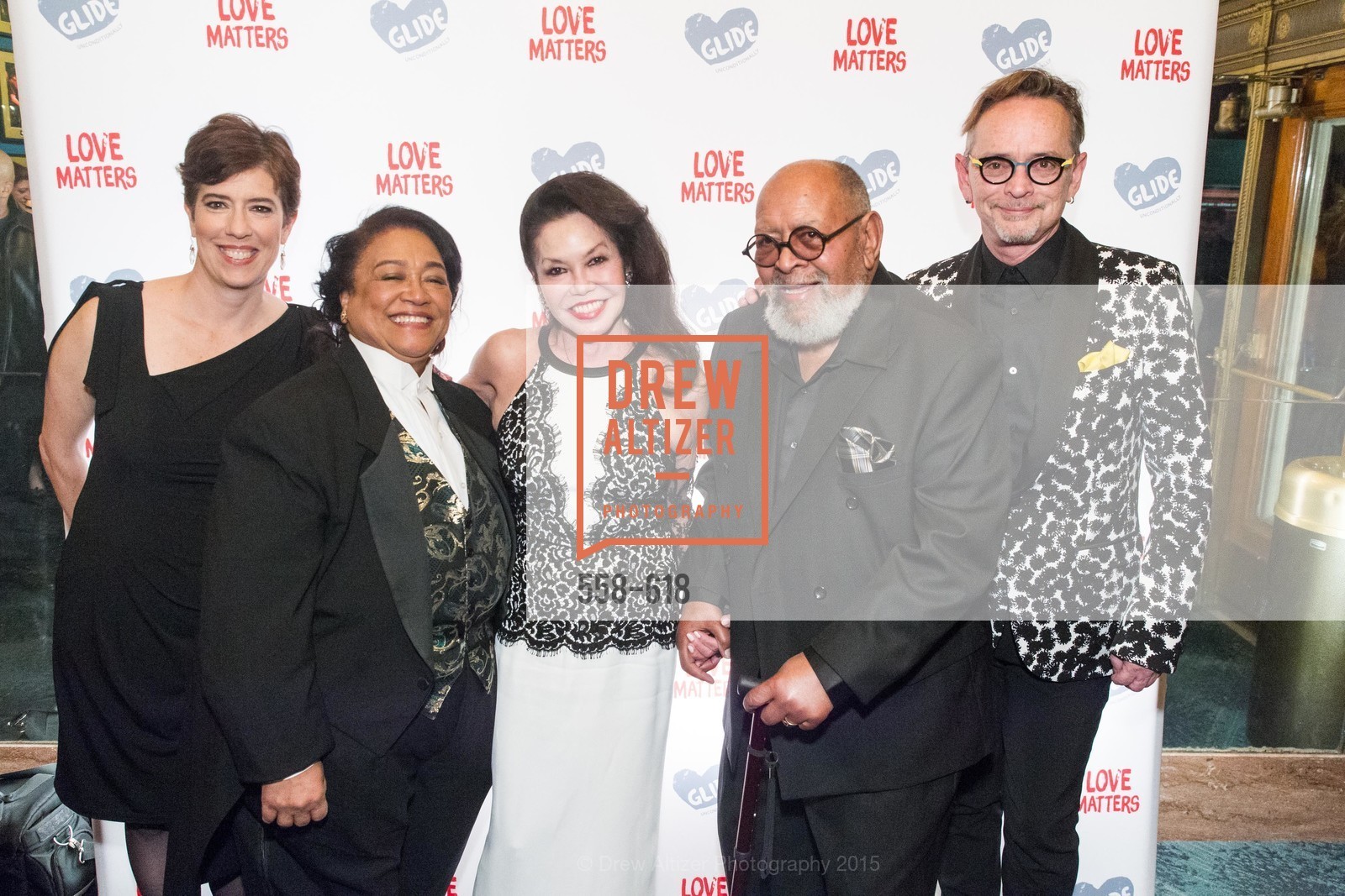 Kristen Growney Yamamoto, Rita Shimmin, Janice Mirikitani, Cecil Williams, Thomas Walsh, GLIDE’s Annual Holiday Jam: Love Matters, The Warfield Theatre. 982 Market, December 3rd, 2015,Drew Altizer, Drew Altizer Photography, full-service agency, private events, San Francisco photographer, photographer california