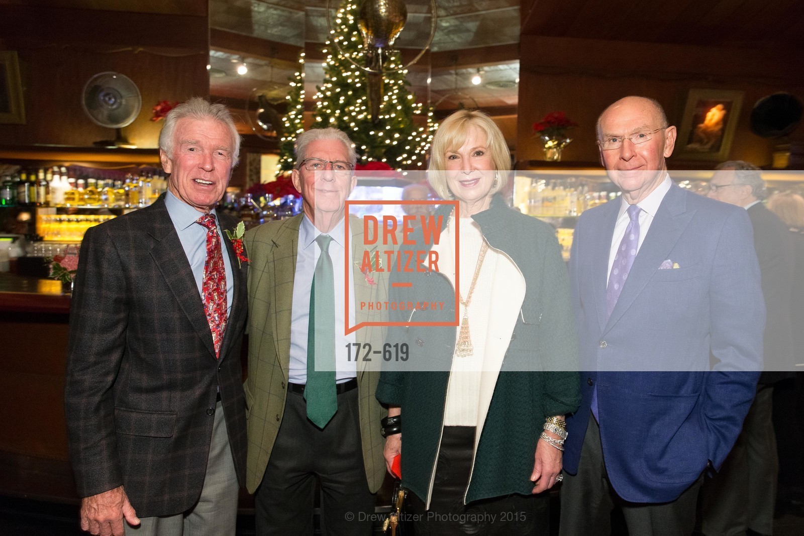 Dan Kasper, Rich Guggenhime, Kaye Heafey, Richard Heafey, Shansby/Matarasso Holiday Lunch, Bimbo's 365 Club. 1025 Columbus Ave, December 4th, 2015, Photo #172-619 Dan Kasper, Rich Guggenhime, Kaye Heafey, Richard Heafey, Photo #172-619