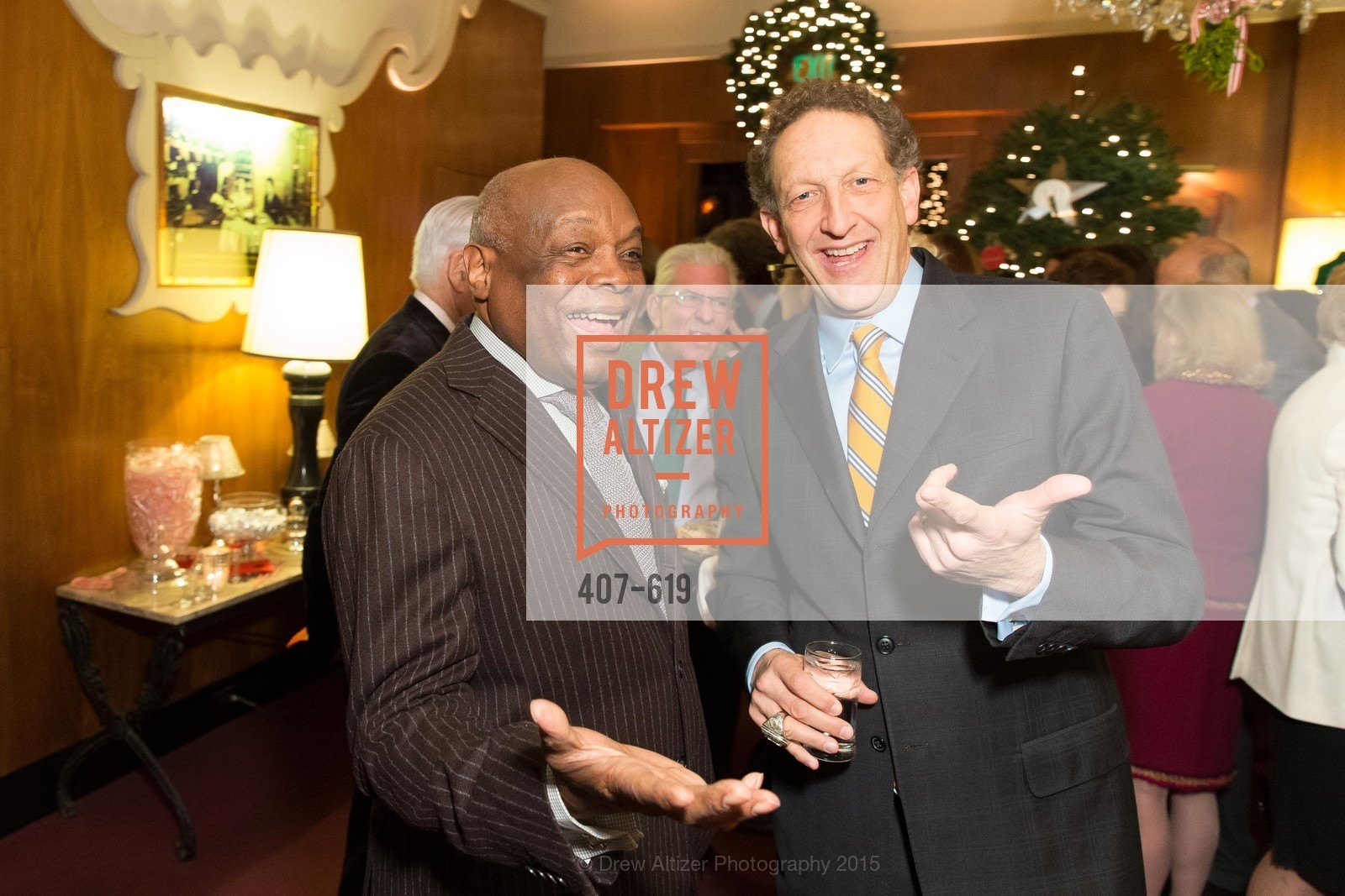 Willie Brown, Larry Baer, Shansby/Matarasso Holiday Lunch, Bimbo's 365 Club. 1025 Columbus Ave, December 4th, 2015,Drew Altizer, Drew Altizer Photography, full-service agency, private events, San Francisco photographer, photographer california