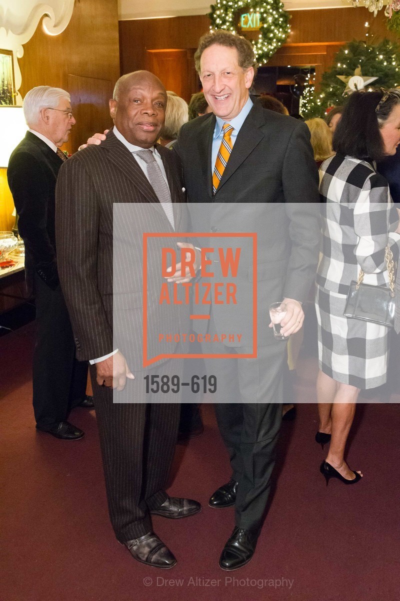 Willie Brown, Larry Baer, Shansby/Matarasso Holiday Lunch, Bimbo's 365 Club. 1025 Columbus Ave, December 4th, 2015,Drew Altizer, Drew Altizer Photography, full-service agency, private events, San Francisco photographer, photographer california