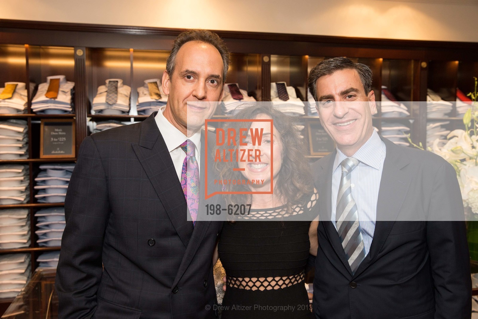 John Urben, Victoria Zitrin, Michael Franzia, SAN FRANCISCO FALL ANTIQUE SHOW at Brooks Brothers Benefiting Enterprise for High School Students, US, September 24th, 2013, Photo #198-6207 John Urben, Victoria Zitrin, Michael Franzia, Photo #198-6207
