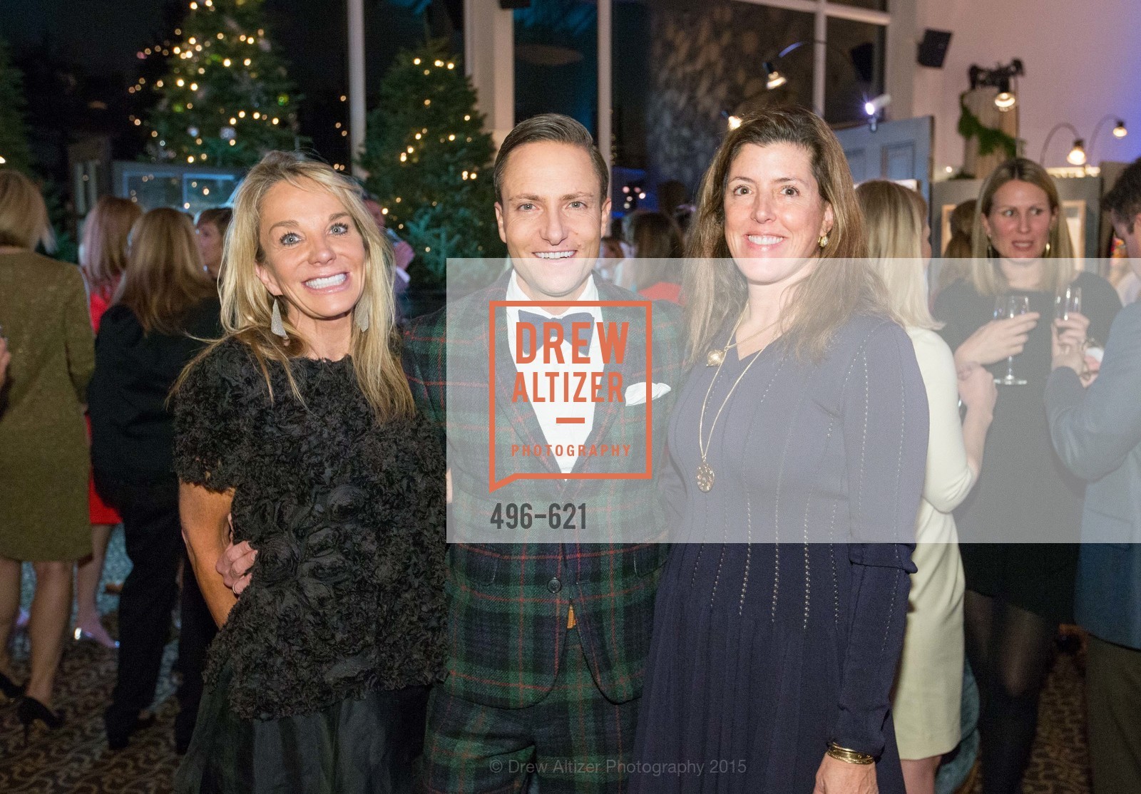 Michelle Cheatham, Ken Fulk, Liz Larned, Children of Shelters' Jingle and Mingle, Golden Gate Club. 135 Fisher Loop, December 3rd, 2015, Photo #496-621 Michelle Cheatham, Ken Fulk, Liz Larned, Photo #496-621