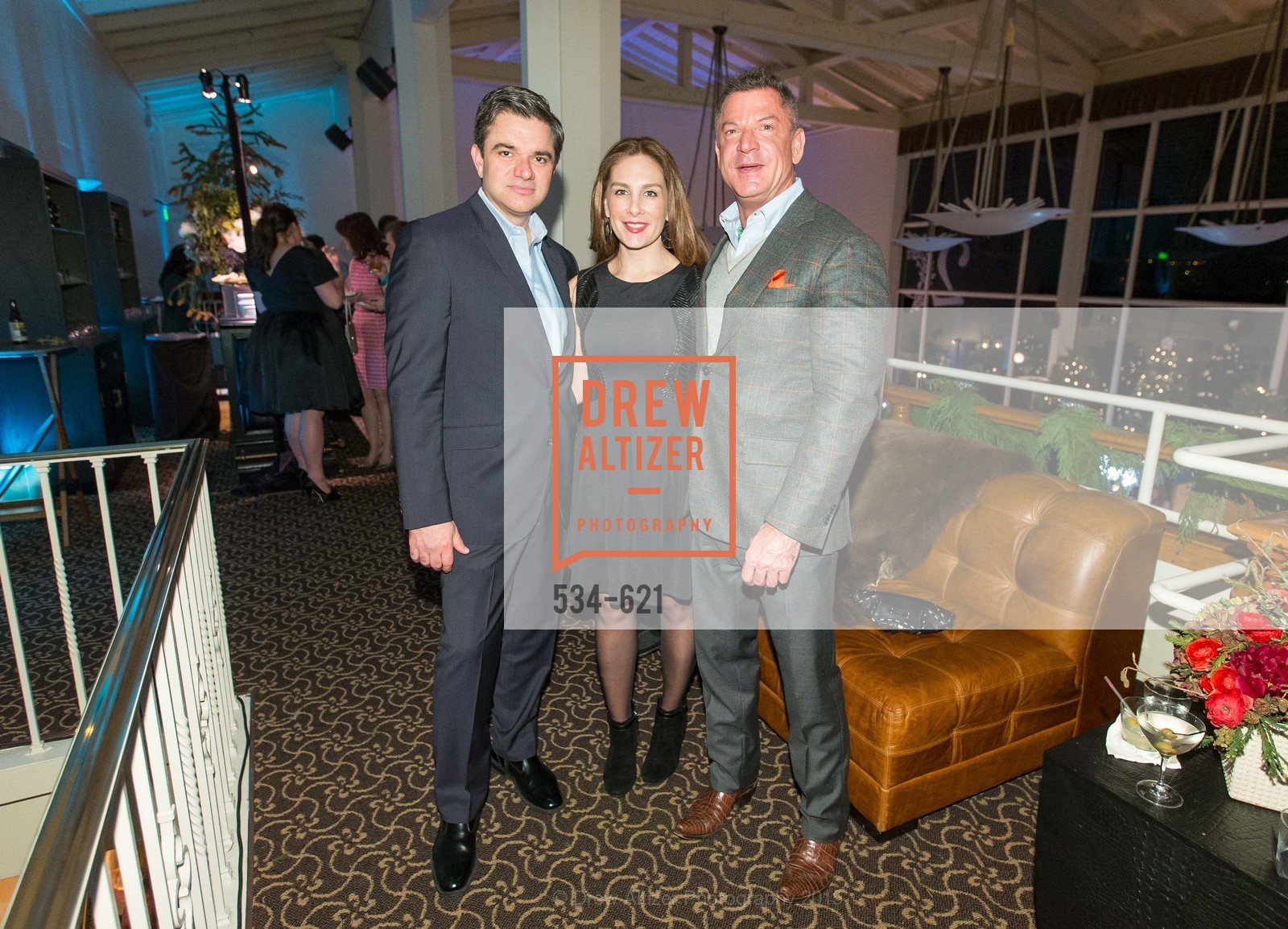 John Costouros, Stefanie Roumeliotes, David Kensington, Children of Shelters' Jingle and Mingle, Golden Gate Club. 135 Fisher Loop, December 3rd, 2015,Drew Altizer, Drew Altizer Photography, full-service agency, private events, San Francisco photographer, photographer california