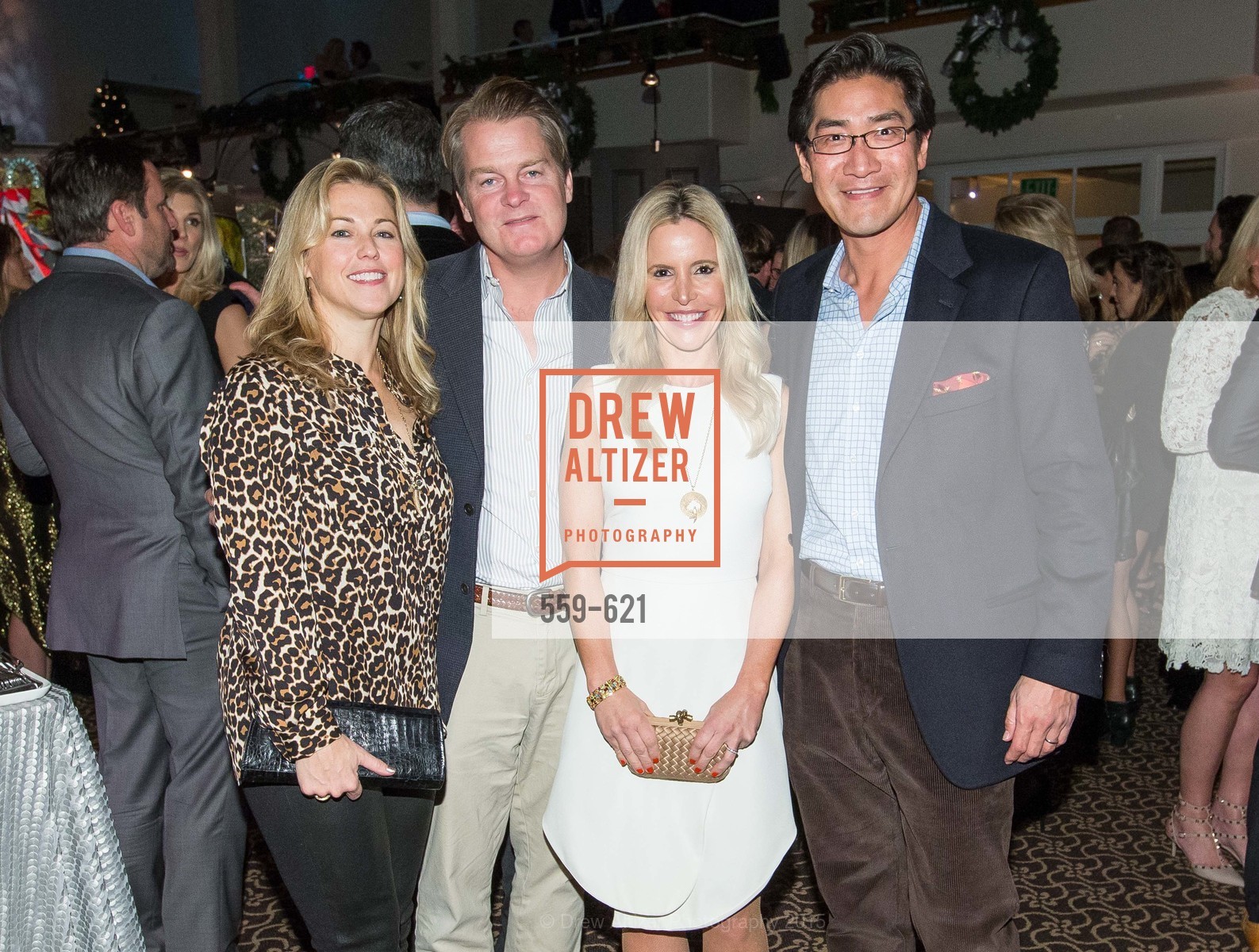 Christina Dunning, Jad Dunning, Lana Adair, David Chung, Children of Shelters' Jingle and Mingle, Golden Gate Club. 135 Fisher Loop, December 3rd, 2015,Drew Altizer, Drew Altizer Photography, full-service agency, private events, San Francisco photographer, photographer california