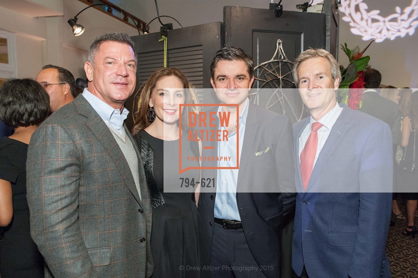 David Kensington, Stefanie Roumeliotes, John Costouros, Tim Monahan, Children of Shelters' Jingle and Mingle, Golden Gate Club. 135 Fisher Loop, December 3rd, 2015,Drew Altizer, Drew Altizer Photography, full-service agency, private events, San Francisco photographer, photographer california