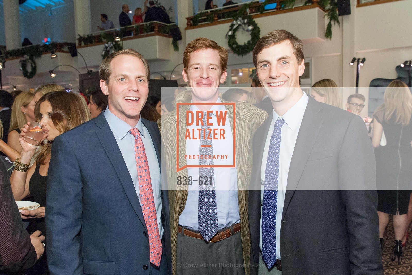Aaron Fenton, Patrick Spalding, Michael Ellis, Children of Shelters' Jingle and Mingle, Golden Gate Club. 135 Fisher Loop, December 3rd, 2015, Photo #838-621 Aaron Fenton, Patrick Spalding, Michael Ellis, Photo #838-621