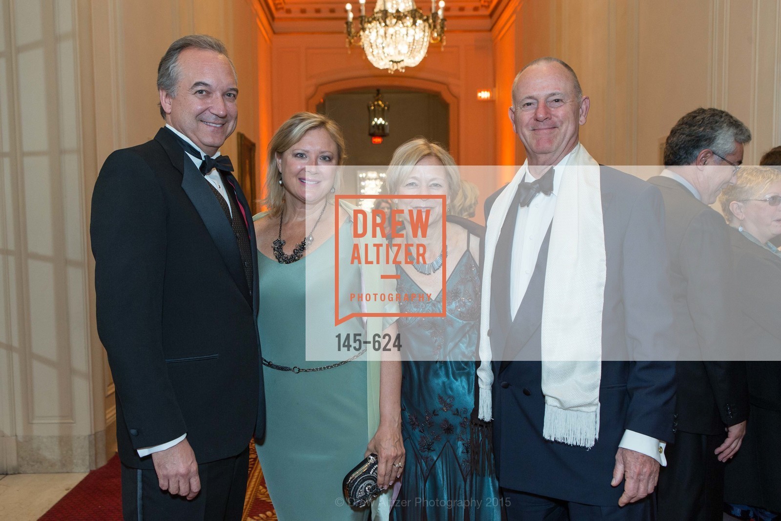 Glenn Gramling, Karen Gramling, Aileen Bradley, Stuart Bagshaw, 2015 Raphael House Gala "A Grand Special Night of Magic", The Palace Hotel. 2 New Montgomery Street, April 18th, 2015, Photo #145-624 Glenn Gramling, Karen Gramling, Aileen Bradley, Stuart Bagshaw, Photo #145-624