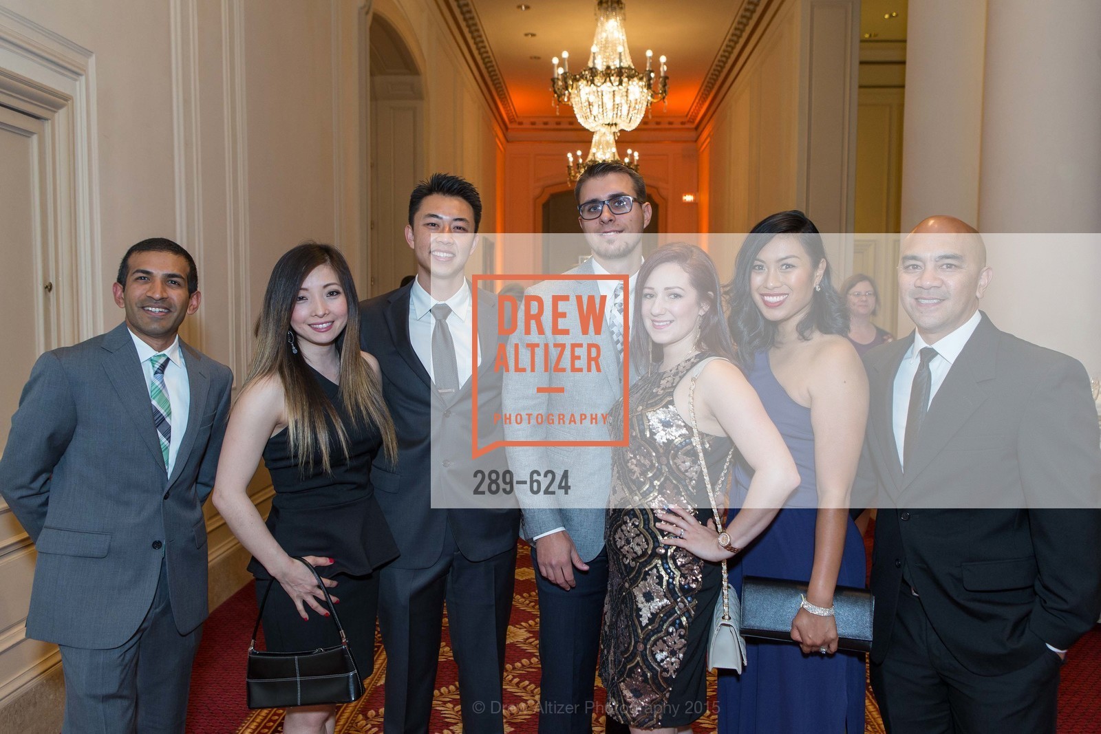 Binay Bhat, Mina Han, Steven Ta, Brian Sims, Melissa Sims, Vanessa Presa, Melmar Presa, 2015 Raphael House Gala "A Grand Special Night of Magic", The Palace Hotel. 2 New Montgomery Street, April 18th, 2015, Photo #289-624 Binay Bhat, Mina Han, Steven Ta, Brian Sims, Melissa Sims, Vanessa Presa, Melmar Presa, Photo #289-624