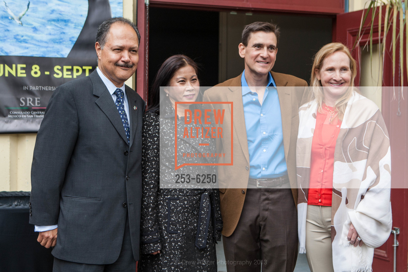 Carlos Felix Corona, Eun Hai Kim, Robert Pedrero, Anne Pedrero, TRAVESIA: Journey of the Gray Whale Opening Party, US, June 7th, 2013, Photo #253-6250 Carlos Felix Corona, Eun Hai Kim, Robert Pedrero, Anne Pedrero, Photo #253-6250