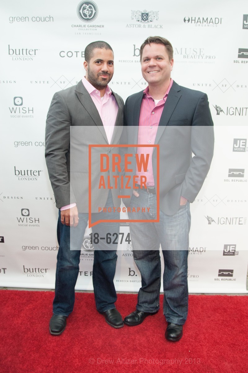 Rufus McLain, Clint Bagley, UNITE SF DESIGN First Annual Philanthropic Runway Show, Conservatory of Flowers. 100 John F Kennedy Dr, San Francisco, CA 94118, April 24th, 2013, Photo #18-6274 Rufus McLain, Clint Bagley, Photo #18-6274