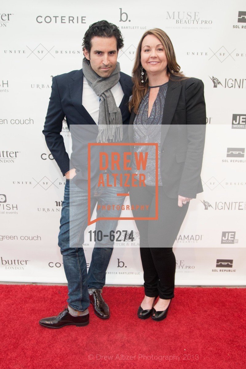 Phillip Robb, Stephanie Riley, UNITE SF DESIGN First Annual Philanthropic Runway Show, Conservatory of Flowers. 100 John F Kennedy Dr, San Francisco, CA 94118, April 24th, 2013, Photo #110-6274 Phillip Robb, Stephanie Riley, Photo #110-6274