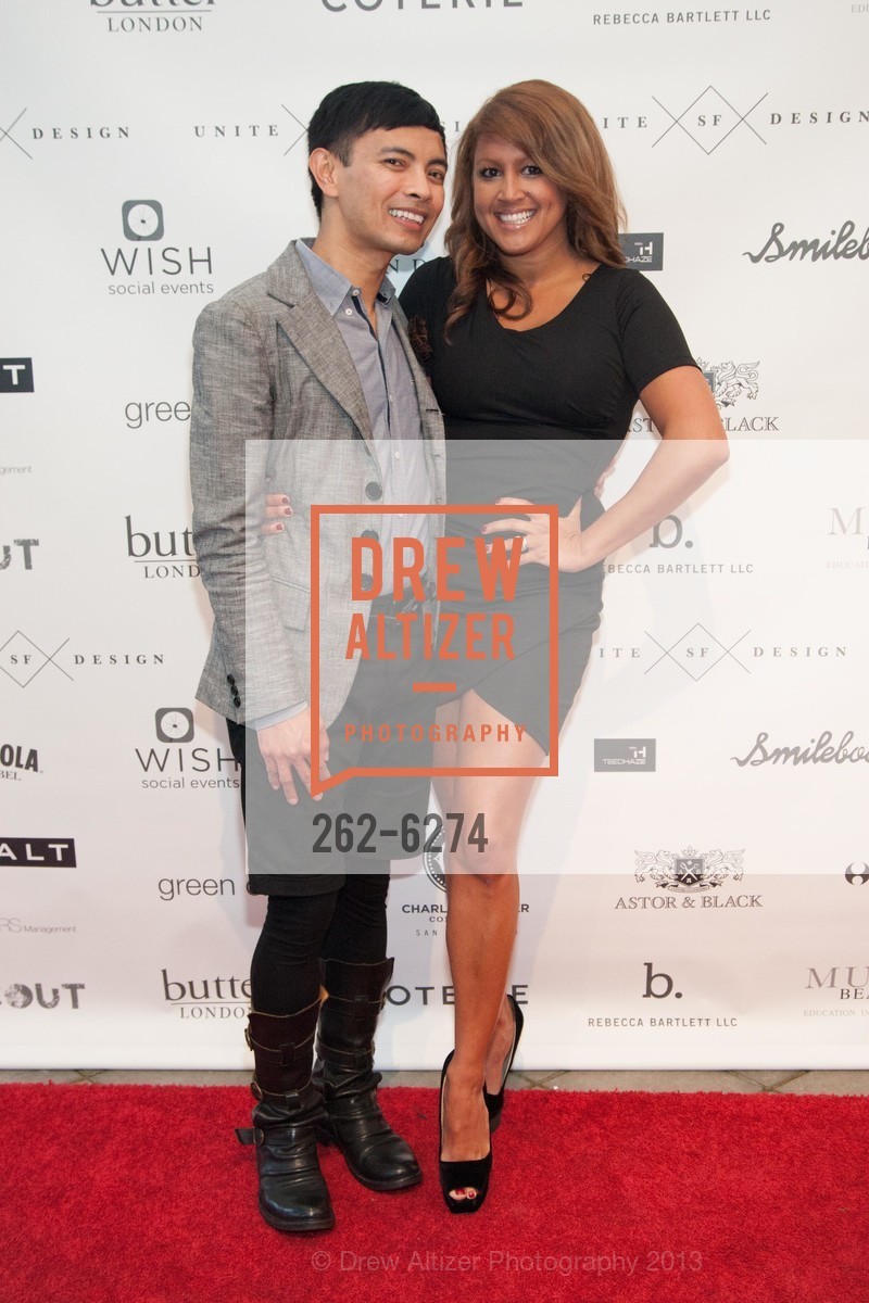 Owen Buenaventura, Nisreen Gardner, UNITE SF DESIGN First Annual Philanthropic Runway Show, Conservatory of Flowers. 100 John F Kennedy Dr, San Francisco, CA 94118, April 24th, 2013, Photo #262-6274 Owen Buenaventura, Nisreen Gardner, Photo #262-6274