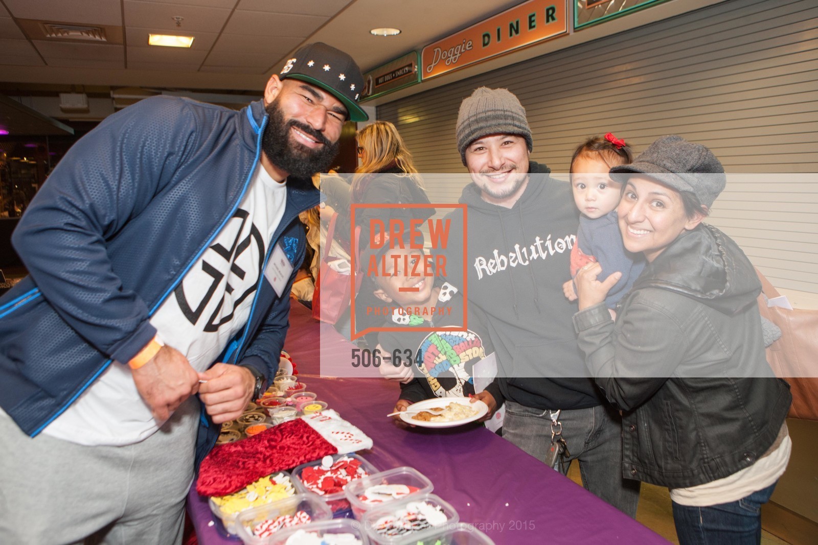 Michael Wilhoite, Damon Eskildsen, David Eskildsen, Sylvia Eskildsen, Vanessa Eskildsen, Holiday Heroes 2015, AT&T Park, December 7th, 2015,Drew Altizer, Drew Altizer Photography, full-service event agency, private events, San Francisco photographer, photographer California