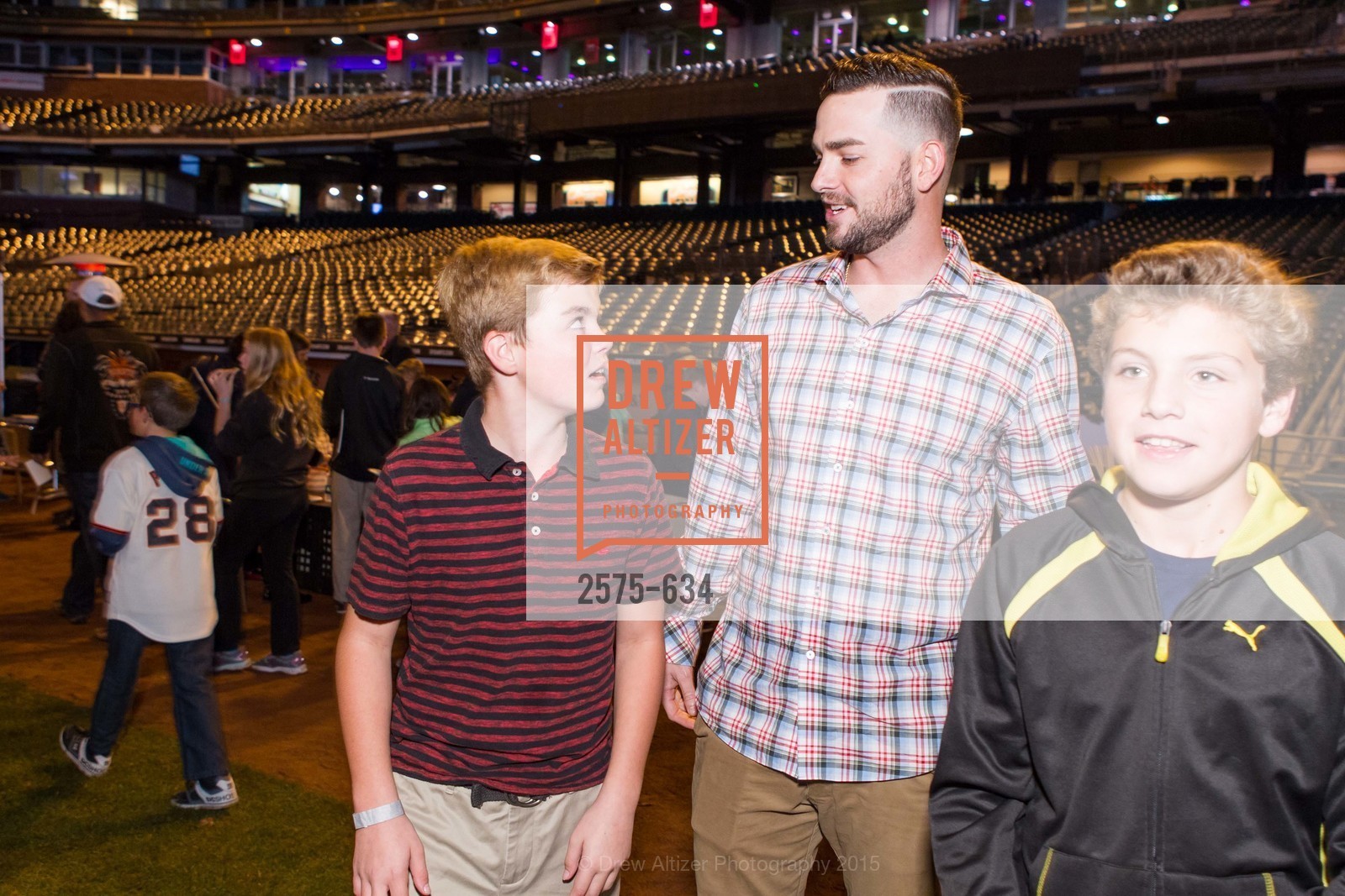 Jackson Muzzy, Chris Heston, Vincent Brugioni, Holiday Heroes 2015, AT&T Park, December 7th, 2015, Photo #2575-634 Jackson Muzzy, Chris Heston, Vincent Brugioni, Photo #2575-634