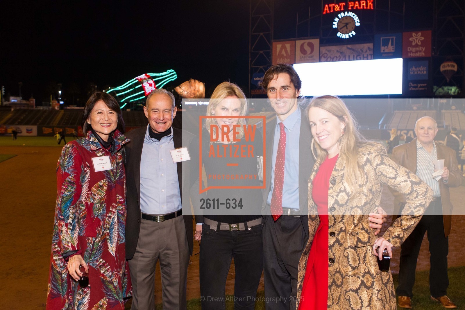 Lita Sam-Vargas, Alan Gevins, Tracy Gibbs, Paul Pelosi, Nora Feeley, Holiday Heroes 2015, AT&T Park, December 7th, 2015,Drew Altizer, Drew Altizer Photography, full-service agency, private events, San Francisco photographer, photographer california