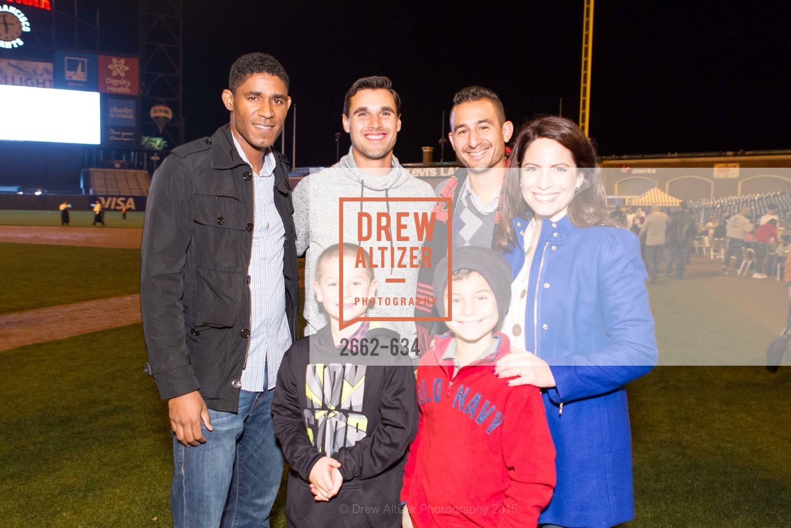 Khari Stephenson, Chris Wondolowski, Rick Santa Maria, Lucas Santa Maria, Jessica Santa Maria, Eli Santa Maria, Holiday Heroes 2015, AT&T Park, December 7th, 2015,Drew Altizer, Drew Altizer Photography, full-service agency, private events, San Francisco photographer, photographer california