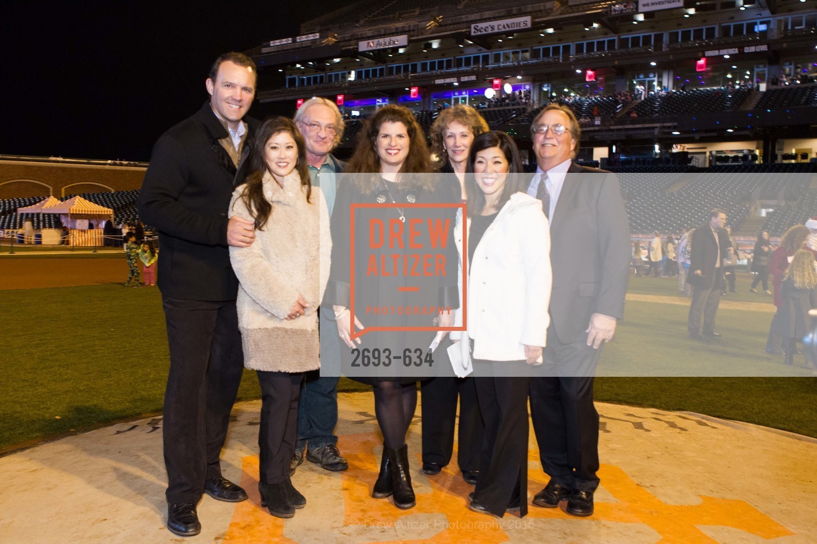 Bret Hedican, Kristi Yamaguchi, Amy Wender-Hoch, Liane Baker, Michael Baker, Holiday Heroes 2015, AT&T Park, December 7th, 2015, Photo #2693-634 Bret Hedican, Kristi Yamaguchi, Amy Wender-Hoch, Liane Baker, Michael Baker, Photo #2693-634
