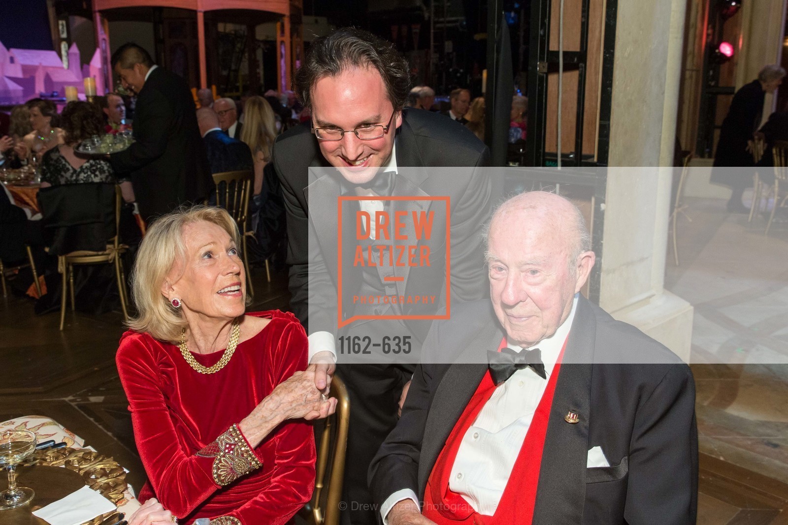 Charlotte Shultz, Matthew Shilvoc, George Shultz, An Evening on the Stage Honoring Renaissance Man Gordon Getty, War Memorial Opera House. 301 Van Ness Ave, December 7th, 2015,Drew Altizer, Drew Altizer Photography, full-service agency, private events, San Francisco photographer, photographer california