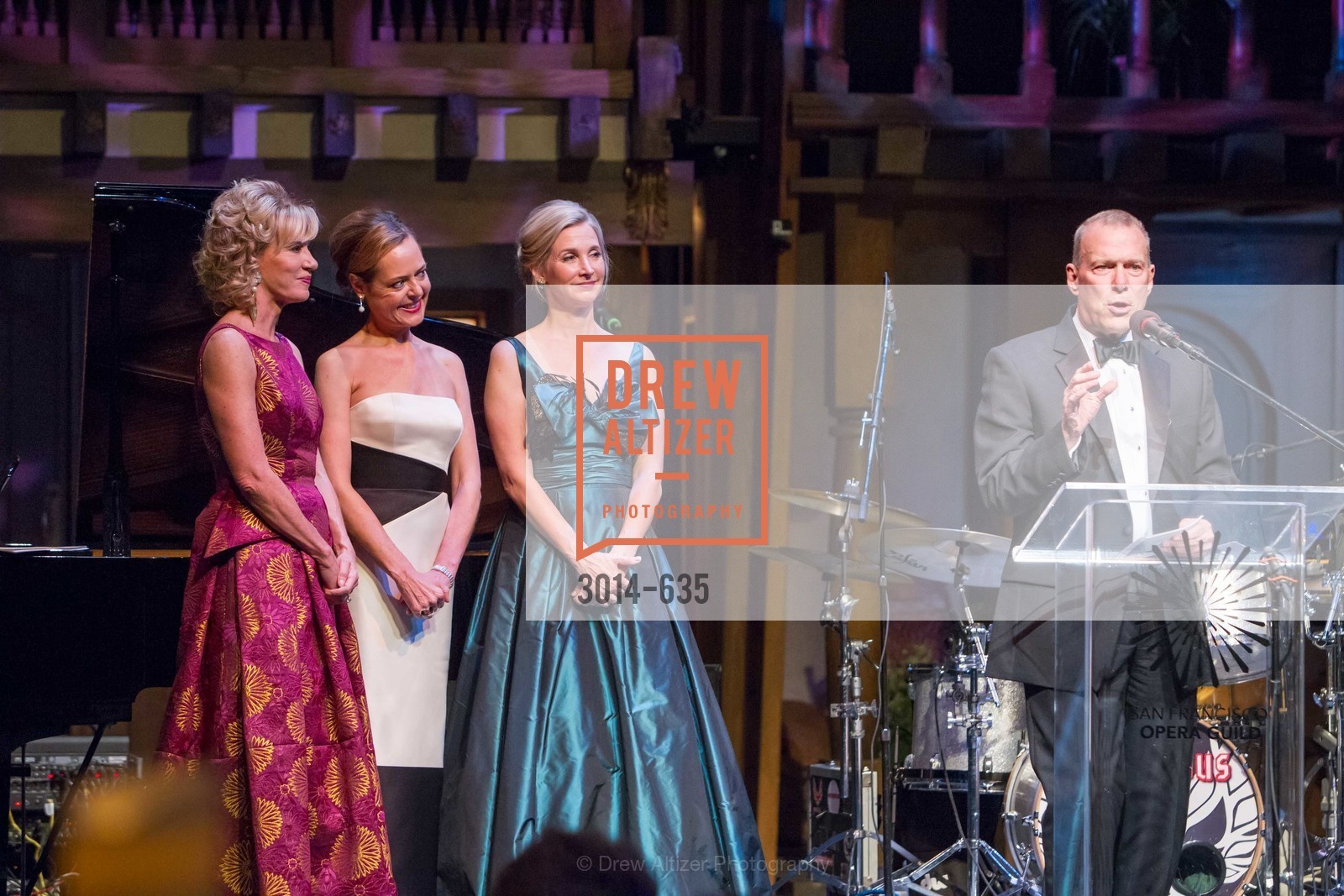 Mary Poland, Charlot Malin, Courtney Labe, David Gockley, An Evening on the Stage Honoring Renaissance Man Gordon Getty, War Memorial Opera House. 301 Van Ness Ave, December 7th, 2015,Drew Altizer, Drew Altizer Photography, full-service agency, private events, San Francisco photographer, photographer california