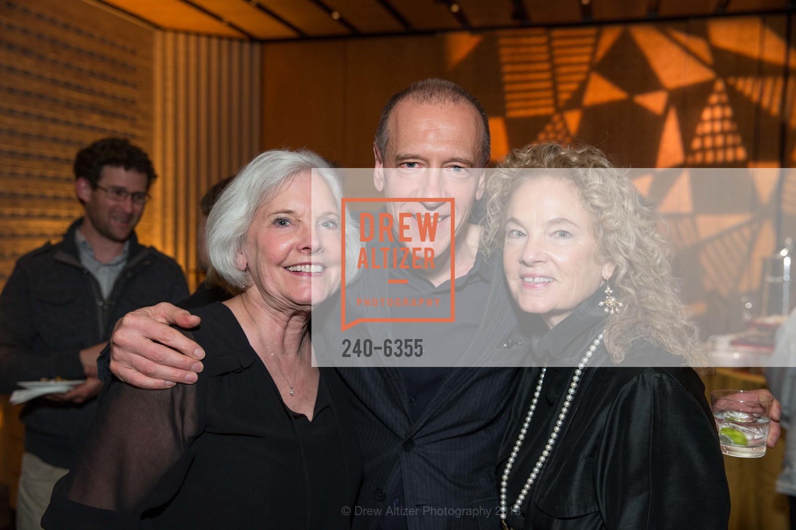 Toni Ahlgren, Christian Marclay, Tina Blakeney, Christian Marclay: The Clock Opening Reception at SFMOMA, US, April 2nd, 2013, Photo #240-6355 Toni Ahlgren, Christian Marclay, Tina Blakeney, Photo #240-6355