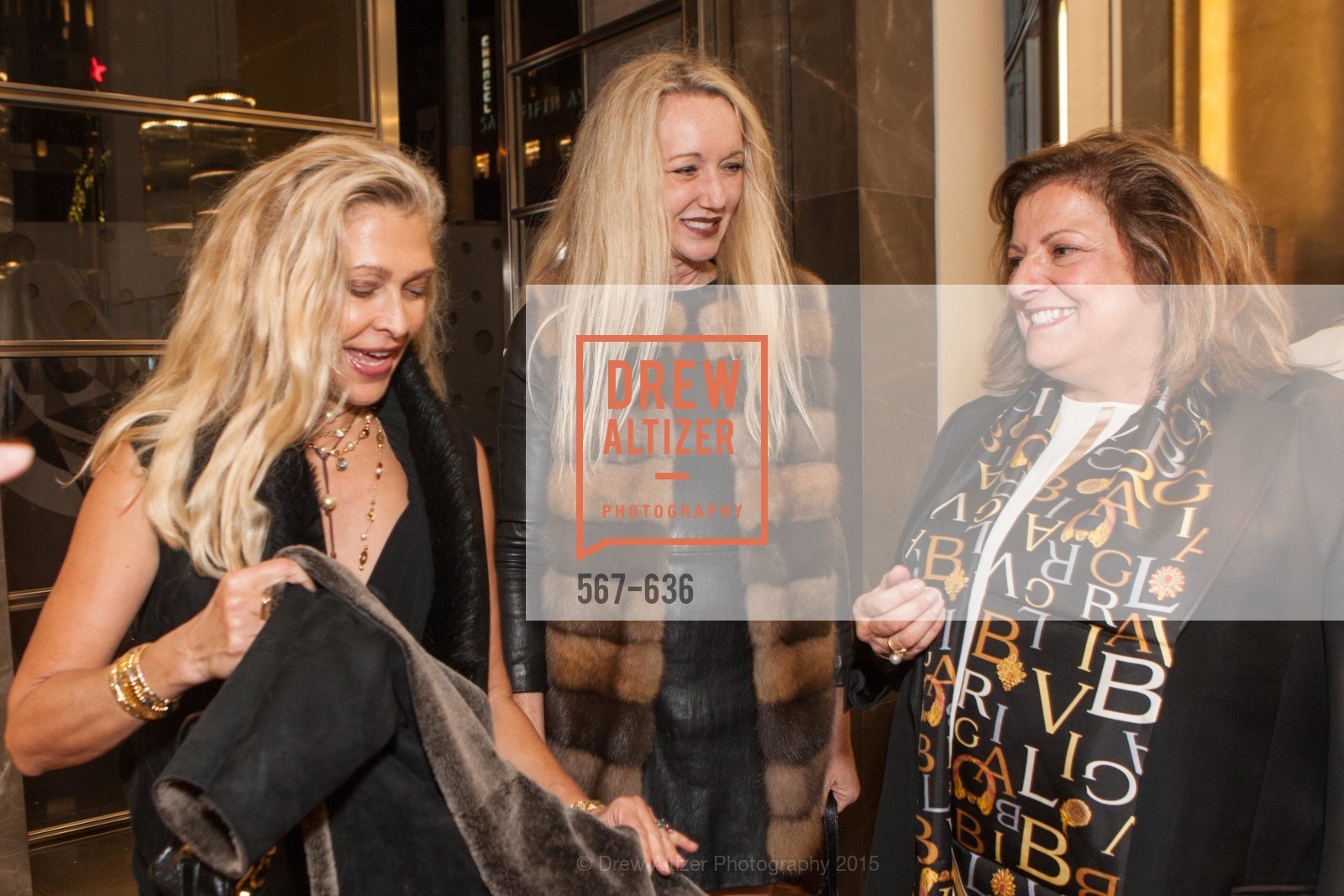 Suzanna Jackson, Dorothy Torresi, Laura Albini, Bulgari San Francisco Presents WINE, WHISKEY & WATCHES, Bulgari San Francisco. 200 Stockton Street, December 8th, 2015, Photo #567-636 Suzanna Jackson, Dorothy Torresi, Laura Albini, Photo #567-636