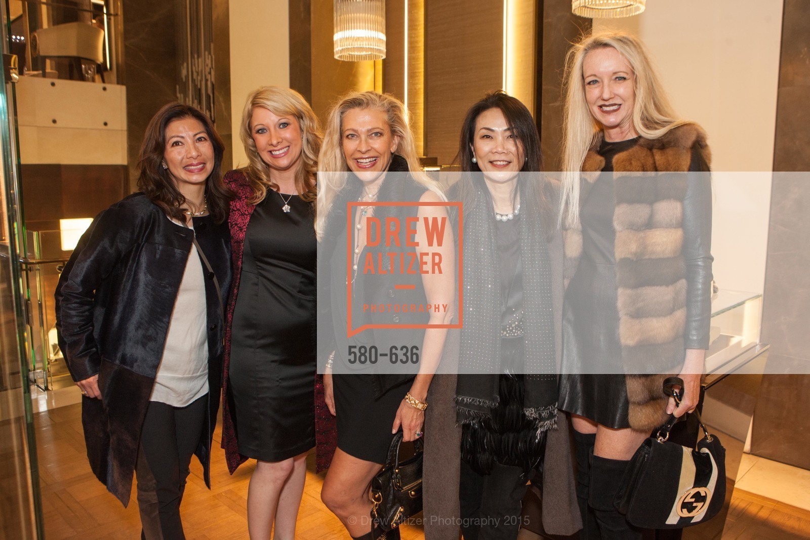 MIchelle Tai, Jennifer Mancuso, Suzanna Jackson, Xiaojun Lee, Dorothy Torresi, Bulgari San Francisco Presents WINE, WHISKEY & WATCHES, Bulgari San Francisco. 200 Stockton Street, December 8th, 2015,Drew Altizer, Drew Altizer Photography, full-service event agency, private events, San Francisco photographer, photographer California