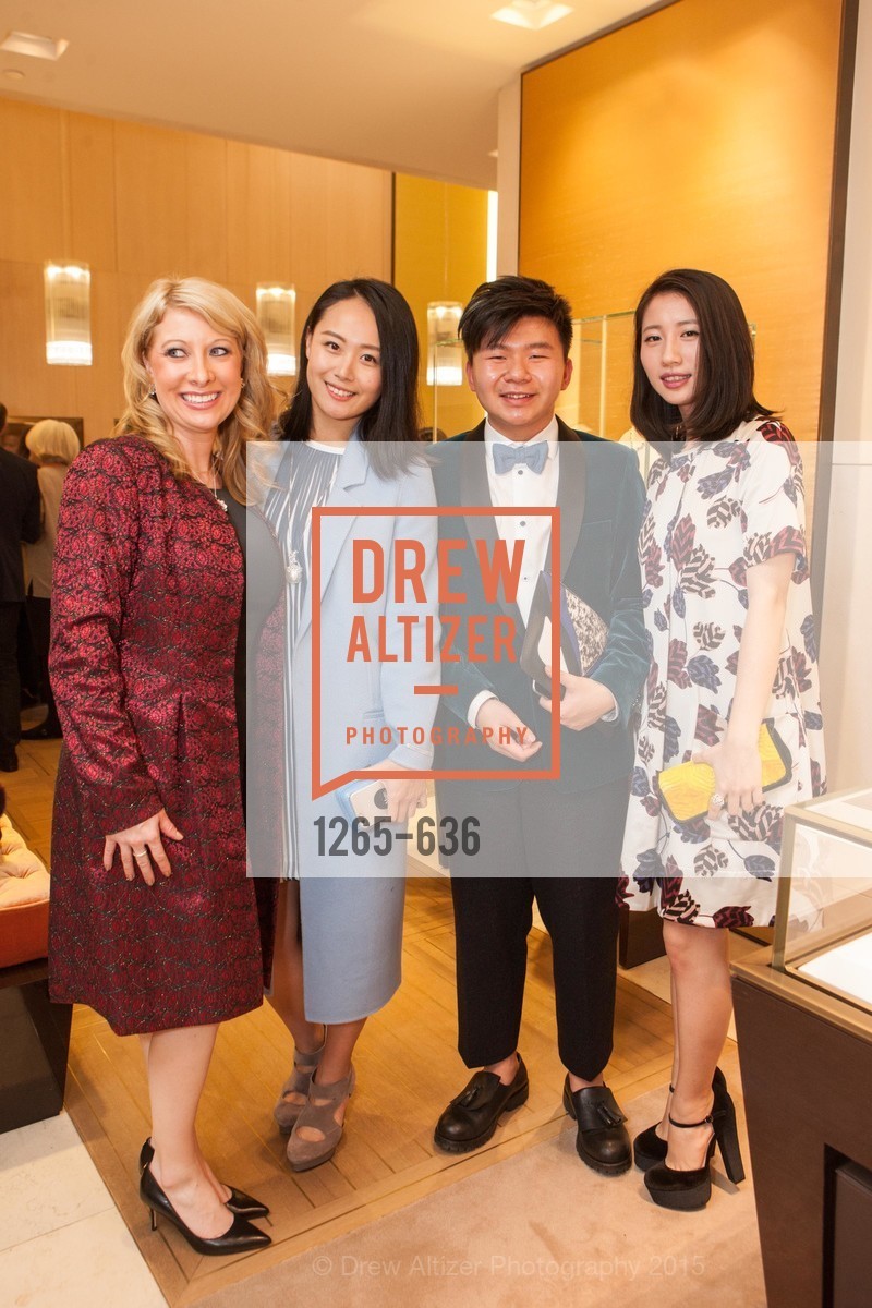 Jennifer Mancuso, Joanne Lu, Arnold Sin, Youran Han, Bulgari San Francisco Presents WINE, WHISKEY & WATCHES, Bulgari San Francisco. 200 Stockton Street, December 8th, 2015, Photo #1265-636 Jennifer Mancuso, Joanne Lu, Arnold Sin, Youran Han, Photo #1265-636