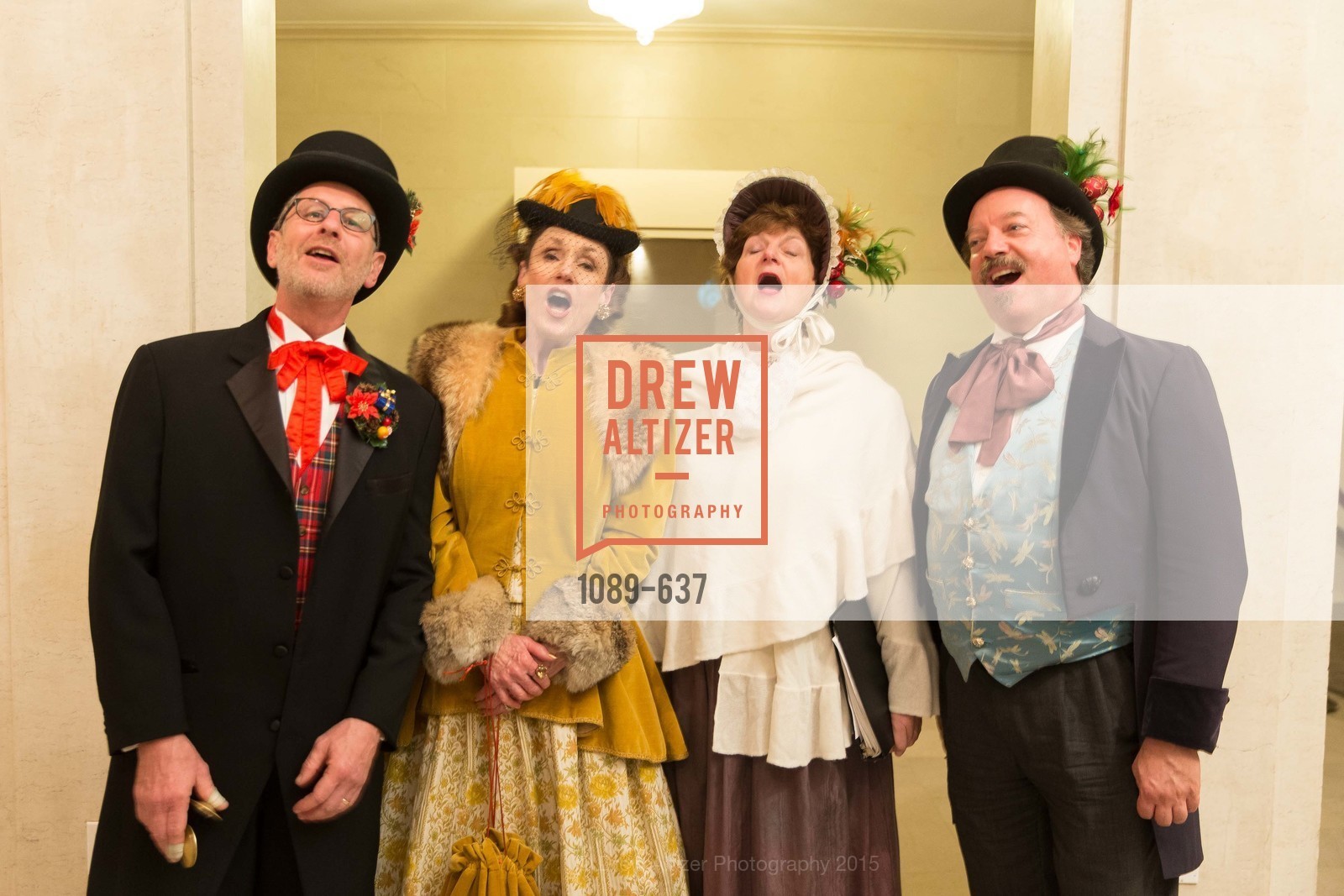 Christmas Carolers, AN ELEGANT EVENING Presented by the Fine Arts Museums of San Francisco, Legion of Honor, Court of Honor. 100 34th Ave, December 8th, 2015,Drew Altizer, Drew Altizer Photography, full-service agency, private events, San Francisco photographer, photographer california