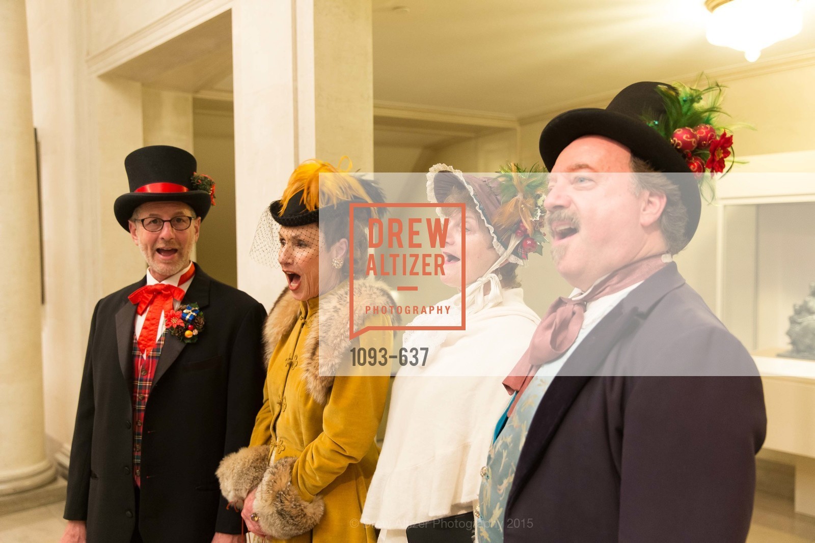 Christmas Carolers, AN ELEGANT EVENING Presented by the Fine Arts Museums of San Francisco, Legion of Honor, Court of Honor. 100 34th Ave, December 8th, 2015,Drew Altizer, Drew Altizer Photography, full-service agency, private events, San Francisco photographer, photographer california