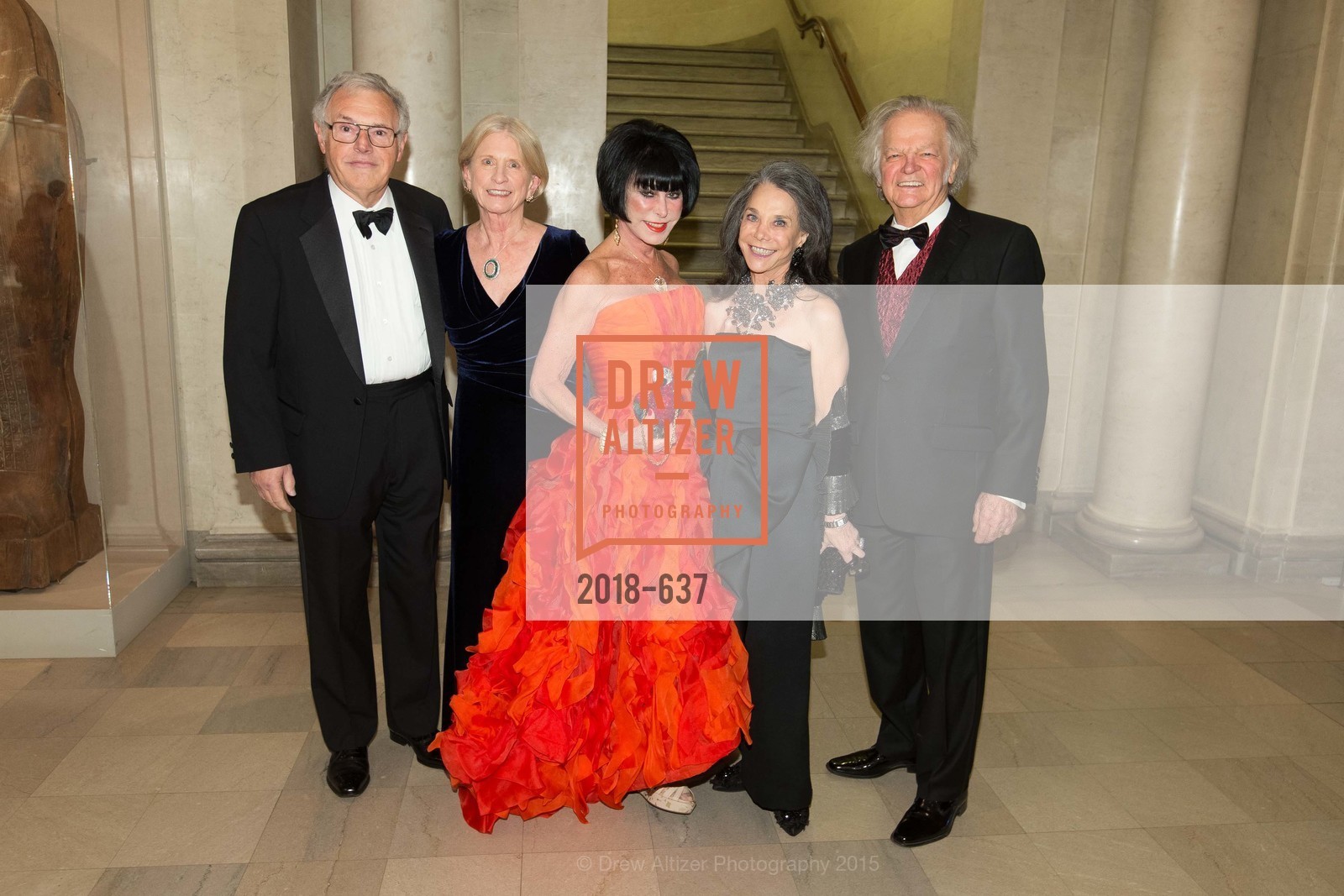 John Lavorgna, Joan Lavorgna, Marilyn Cabak, Julie Coplon, Michael Cabak, AN ELEGANT EVENING Presented by the Fine Arts Museums of San Francisco, Legion of Honor, Court of Honor. 100 34th Ave, December 8th, 2015,Drew Altizer, Drew Altizer Photography, full-service agency, private events, San Francisco photographer, photographer california