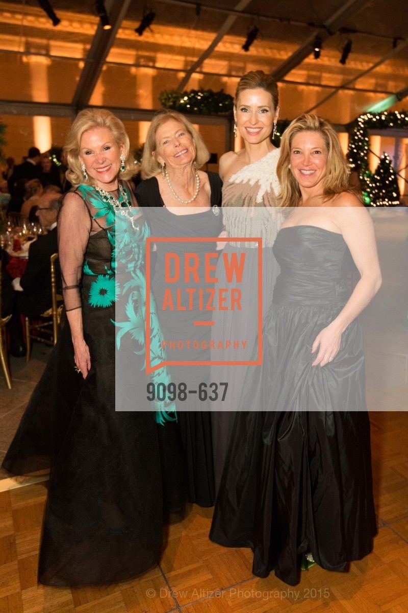 Dede Wilsey, Marion Cope, Kate Harbin Clammer, Kathryn Lasater, AN ELEGANT EVENING Presented by the Fine Arts Museums of San Francisco, Legion of Honor, Court of Honor. 100 34th Ave, December 8th, 2015, Photo #9098-637 Dede Wilsey, Marion Cope, Kate Harbin Clammer, Kathryn Lasater, Photo #9098-637