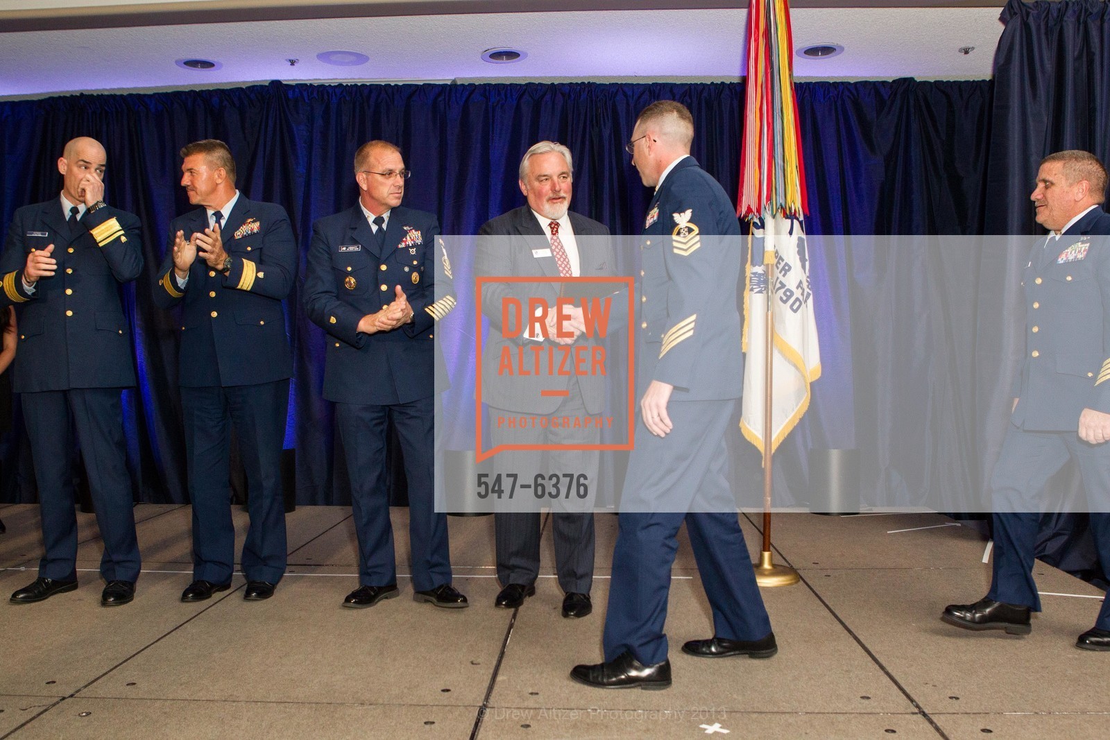 Thomas Ostebo, Karl Schultz, Michael Leavitt, Bob Flynn, Justin Bell, COAST GUARD FOUNDATION Presents Pacific Awards Dinner, US, April 25th, 2013, Photo #547-6376 Thomas Ostebo, Karl Schultz, Michael Leavitt, Bob Flynn, Justin Bell, Photo #547-6376