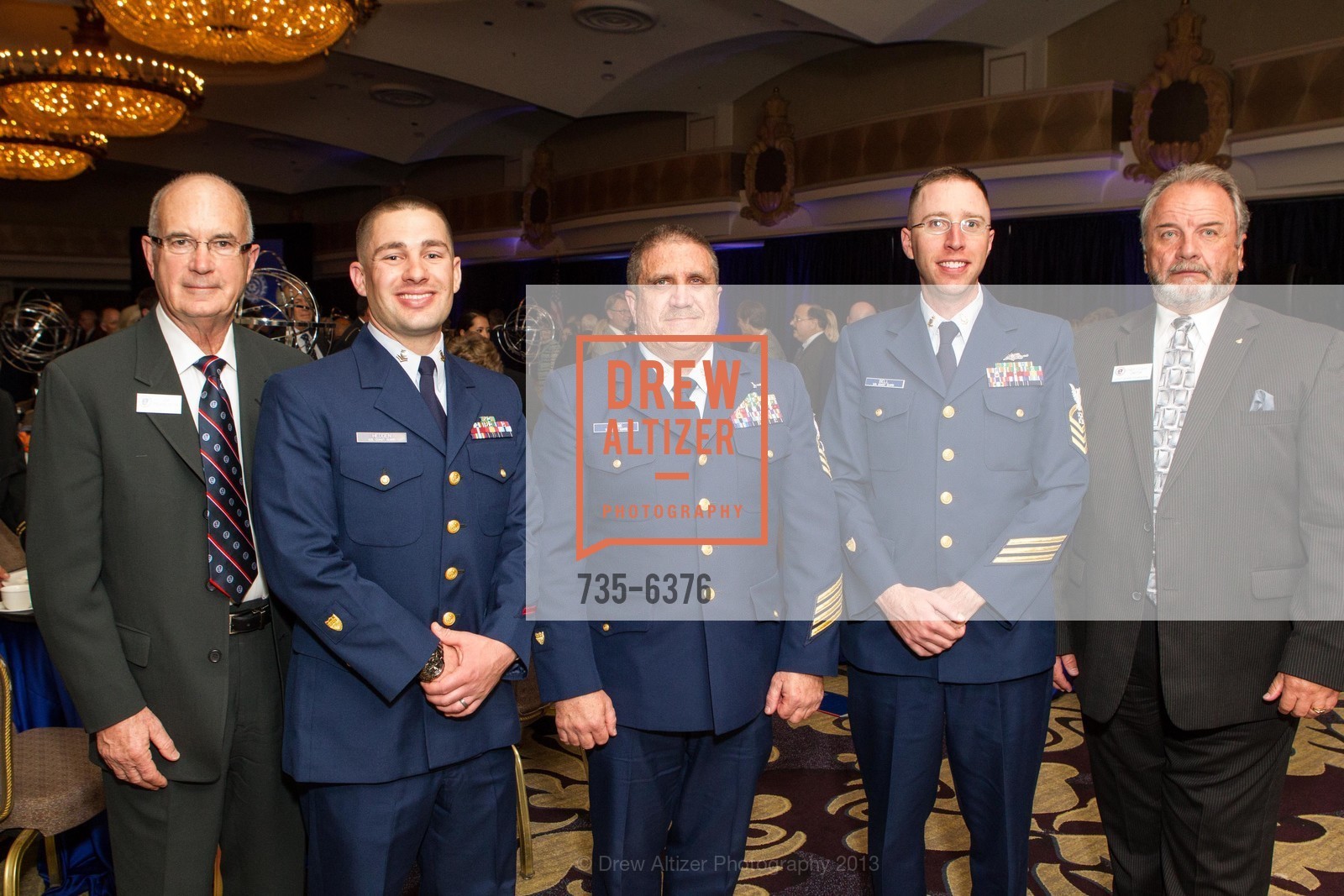 Jim Ferguson, Joshua Hedden, Michael Shank, Justin Bell, Angelo Cleffi, COAST GUARD FOUNDATION Presents Pacific Awards Dinner, US, April 25th, 2013, Photo #735-6376 Jim Ferguson, Joshua Hedden, Michael Shank, Justin Bell, Angelo Cleffi, Photo #735-6376