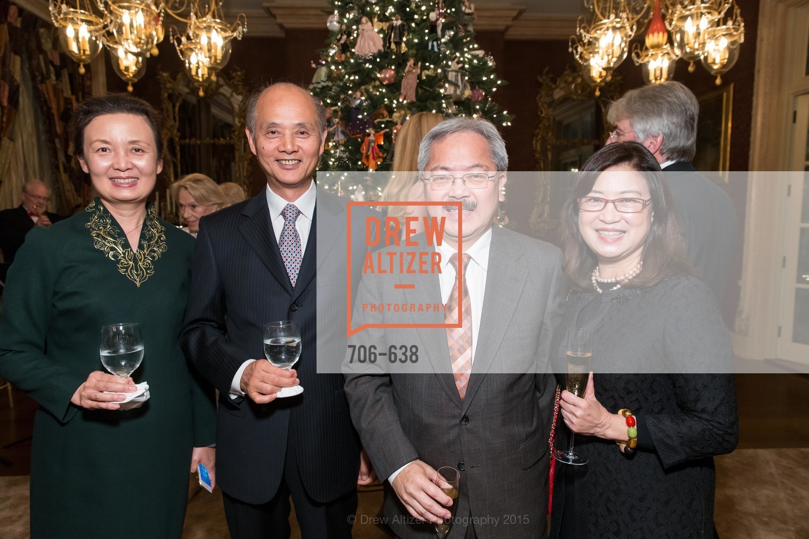 Qiao Li, Luolin Quan, Ed Lee, Anita Lee, San Francisco Mayor's Office of Protocol Christmas Party, Private Residence, December 9th, 2015,Drew Altizer, Drew Altizer Photography, full-service event agency, private events, San Francisco photographer, photographer California