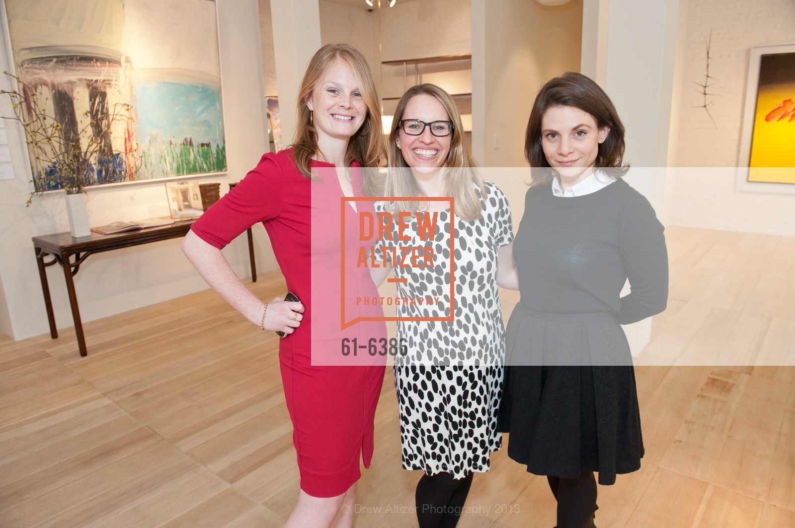 Charlie Adamski, Lauren Peterson, Rebecca Riegelhaupt, HEDGE GALLERY Holds Reception for Christie's, US, April 3rd, 2013, Photo #61-6386 Charlie Adamski, Lauren Peterson, Rebecca Riegelhaupt, Photo #61-6386