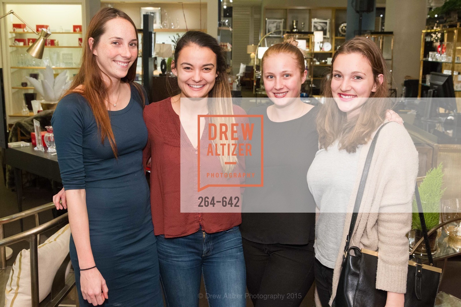 Lauran Keown-Beyer, Nicole Murphy, Sarah Hagburg, Augusta Braughton, Private Holiday Shopping Night presented by Gump's and Domino magazine, Gump's. 135 Post Street, December 10th, 2015,Drew Altizer, Drew Altizer Photography, full-service agency, private events, San Francisco photographer, photographer california