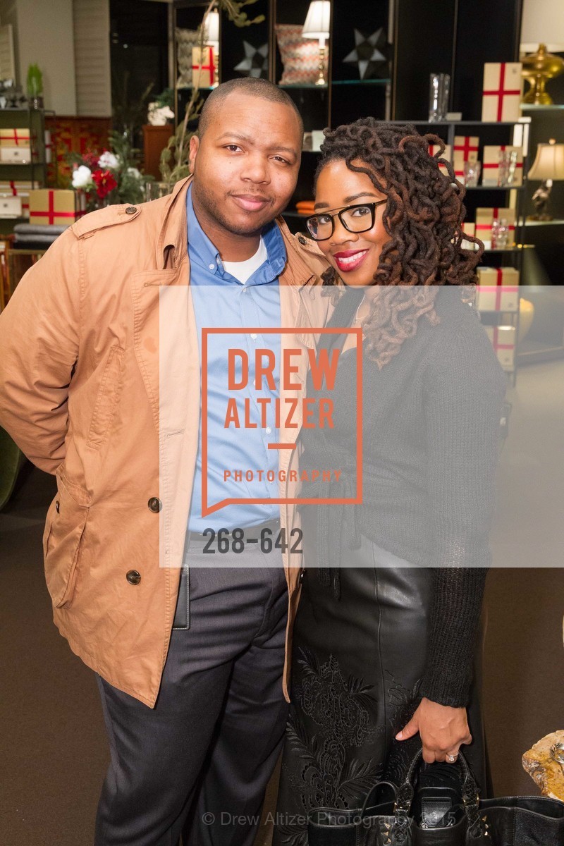Tyrone Harrison, Adama Harrison, Private Holiday Shopping Night presented by Gump's and Domino magazine, Gump's. 135 Post Street, December 10th, 2015,Drew Altizer, Drew Altizer Photography, full-service agency, private events, San Francisco photographer, photographer california