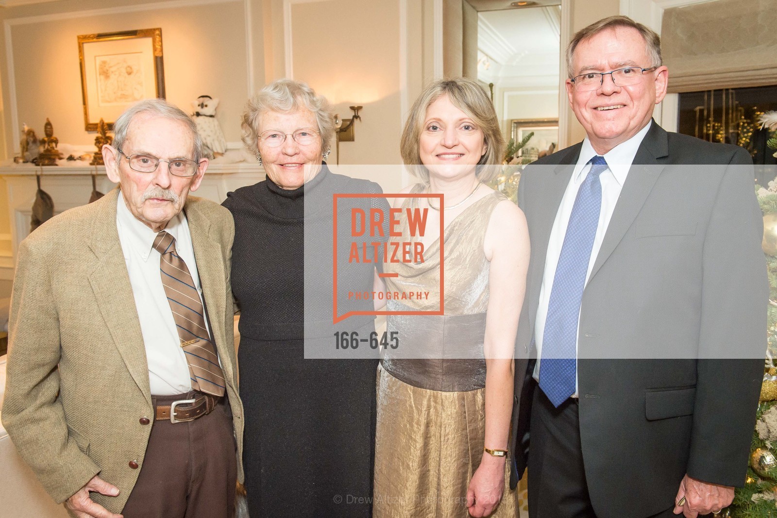 Clarion Clements, Jean Shuh, Wendy Botha, Louie Botha, Atherton Holiday Party, Private Residence, December 12th, 2015, Photo #166-645 Clarion Clements, Jean Shuh, Wendy Botha, Louie Botha, Photo #166-645