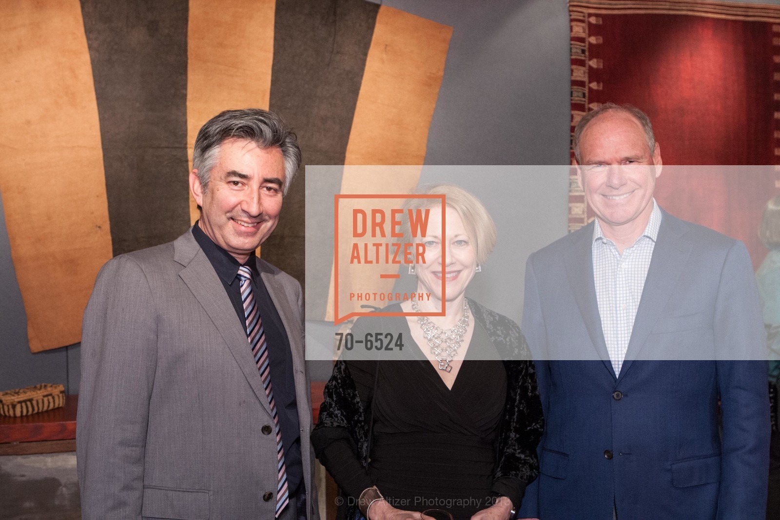 Andres Moraga, Marla Berns, Bruce Moore, FINE ARTS MUSEUM OF SAN FRANCISCO'S 2013 Tribal & Textile Arts Show Opening Gala, US, February 7th, 2013, Photo #70-6524 Andres Moraga, Marla Berns, Bruce Moore, Photo #70-6524