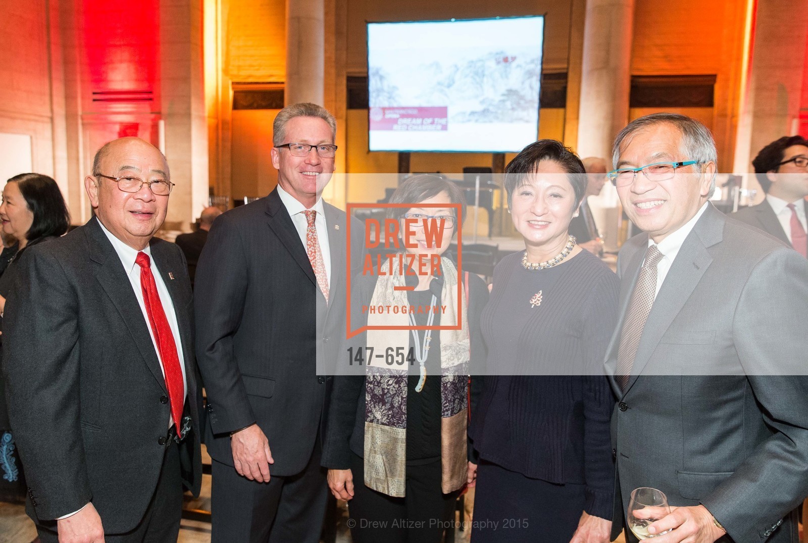 Dennis Wu, Tom Carroll, Mabel Teng, Doreen Woo Ho, James Ho, San Francisco Opera Celebrates "Dream of the Red Chamber", Asian Art Museum. 200 Larkin Street, December 16th, 2015, Photo #147-654 Dennis Wu, Tom Carroll, Mabel Teng, Doreen Woo Ho, James Ho, Photo #147-654