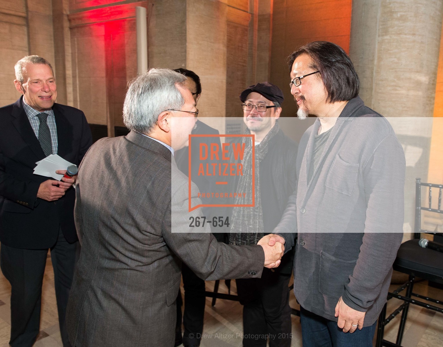 David Gockley, Ed Lee, Bright Sheng, Tim Yip, Stan Lai, San Francisco Opera Celebrates "Dream of the Red Chamber", Asian Art Museum. 200 Larkin Street, December 12th, 2017, Photo #267-654 David Gockley, Ed Lee, Bright Sheng, Tim Yip, Stan Lai, Photo #267-654
