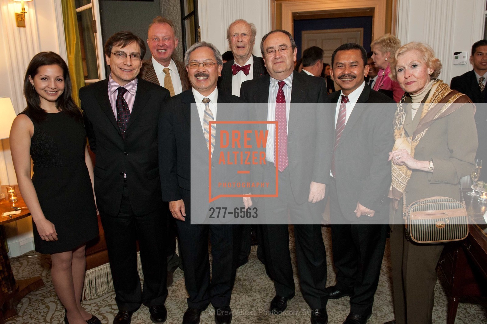 Ana Valenzuela, Rolando Ortega, Richard Pivnicka, Mayor Ed Lee, Ed Osgood, Jorge Montealegre, Asianto Sinambela, Eva Voisim, Celebration of Consul Generals at THE FAIRMONT SAN FRANCISCO, US, March 6th, 2013, Photo #277-6563 Ana Valenzuela, Rolando Ortega, Richard Pivnicka, Mayor Ed Lee, Ed Osgood, Jorge Montealegre, Asianto Sinambela, Eva Voisim, Photo #277-6563