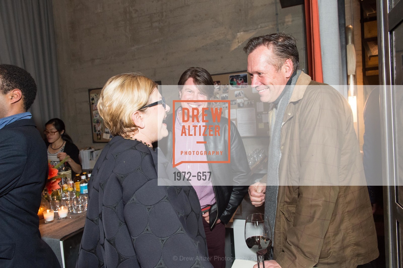 Martha Fry, Jamie White, Joakim Silvandersson, DDG Holiday Party, Jay Jeffers. 1035 Post St, December 16th, 2015, Photo #1972-657 Martha Fry, Jamie White, Joakim Silvandersson, Photo #1972-657