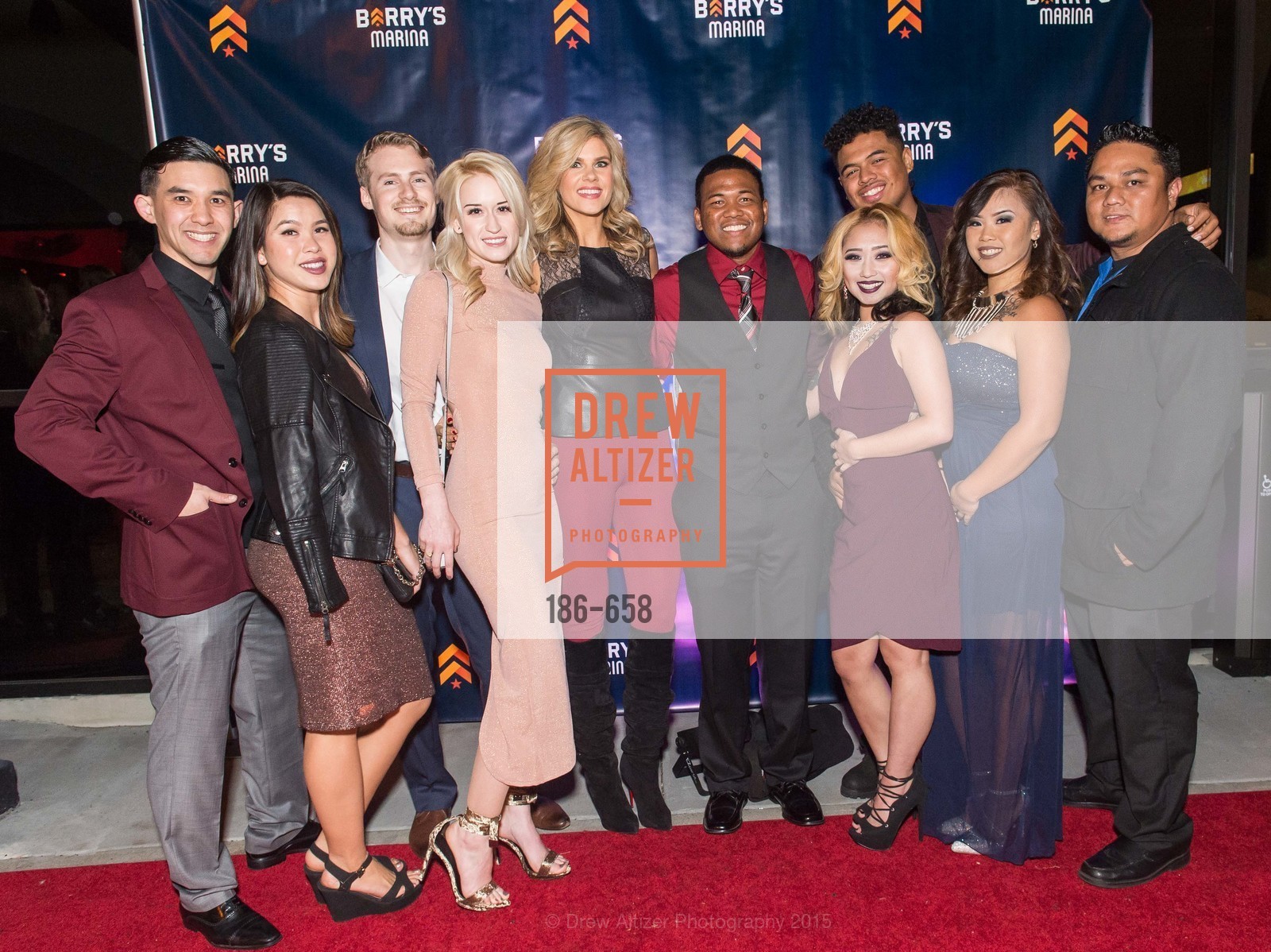 Alex Visico, Amanda Fornato, Riley Johnson, Melanie Tackett, Ali Nowell, TJ Jantock, Roy Hurte, Bonnie Louie, Kianna Louie, Jai Enriquez, Barry's Marina Opening, Barry's. 2246 Lombard Street, December 17th, 2015,Drew Altizer, Drew Altizer Photography, full-service agency, private events, San Francisco photographer, photographer california
