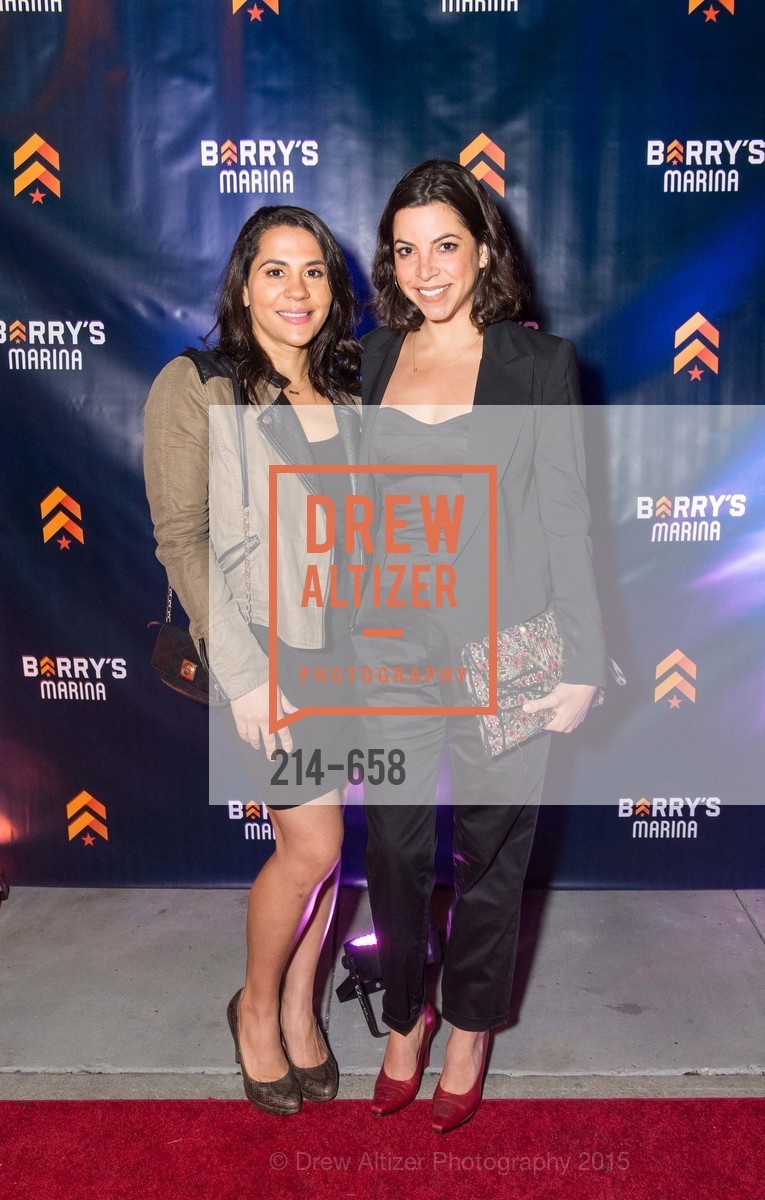Marianne Vargas, Hannah Levin, Barry's Marina Opening, Barry's. 2246 Lombard Street, December 17th, 2015, Photo #214-658 Marianne Vargas, Hannah Levin, Photo #214-658