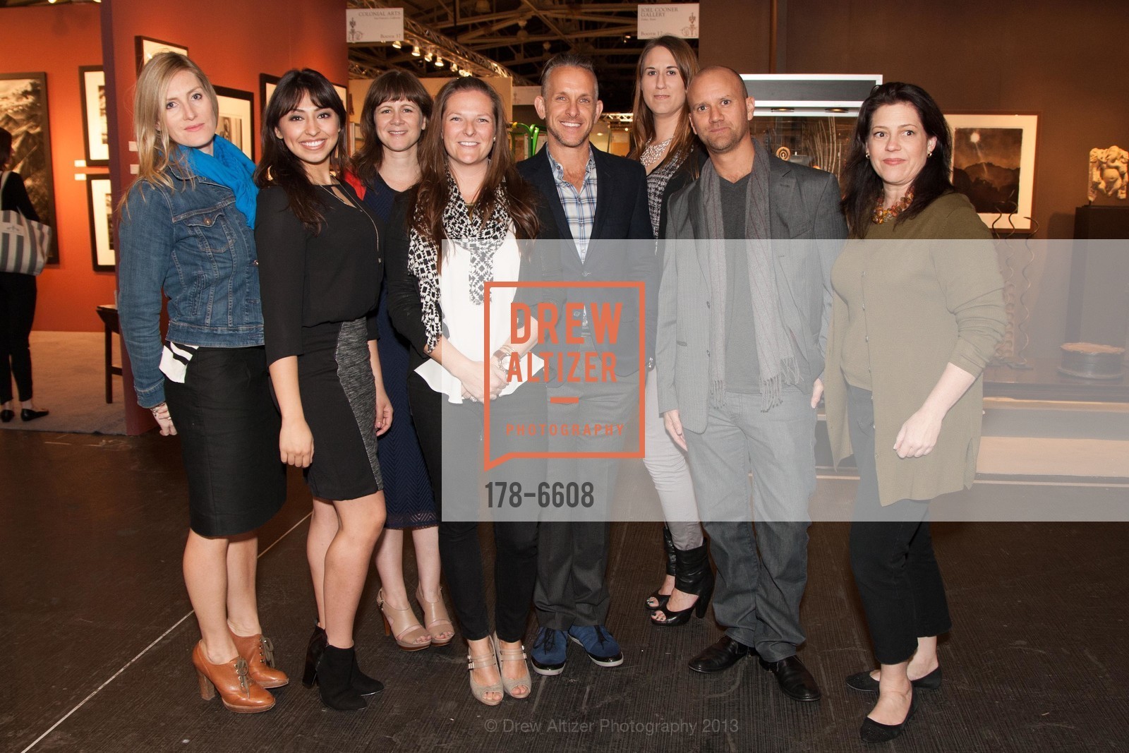 Molly Hildebrand, Gabriela Marmolejo, Jenn Sharp, Chelsea Lund, Jay Jeffers, Kelly Hohla, Andy Reid, Suzanne Andrews, SFFAS's 2013 Designer Circle Preview Reception, Cafe Girandole, Grand Pavillion. Fort Mason Center, October 22nd, 2013, Photo #178-6608 Molly Hildebrand, Gabriela Marmolejo, Jenn Sharp, Chelsea Lund, Jay Jeffers, Kelly Hohla, Andy Reid, Suzanne Andrews, Photo #178-6608