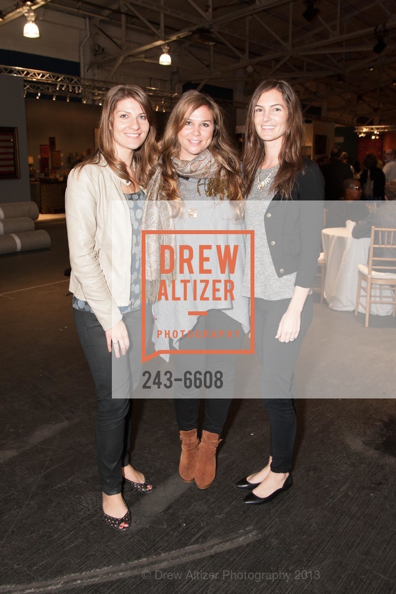 Stephanie Pettinati, Kris Rusert, Sarah Hills, SFFAS's 2013 Designer Circle Preview Reception, Cafe Girandole, Grand Pavillion. Fort Mason Center, October 22nd, 2013, Photo #243-6608 Stephanie Pettinati, Kris Rusert, Sarah Hills, Photo #243-6608